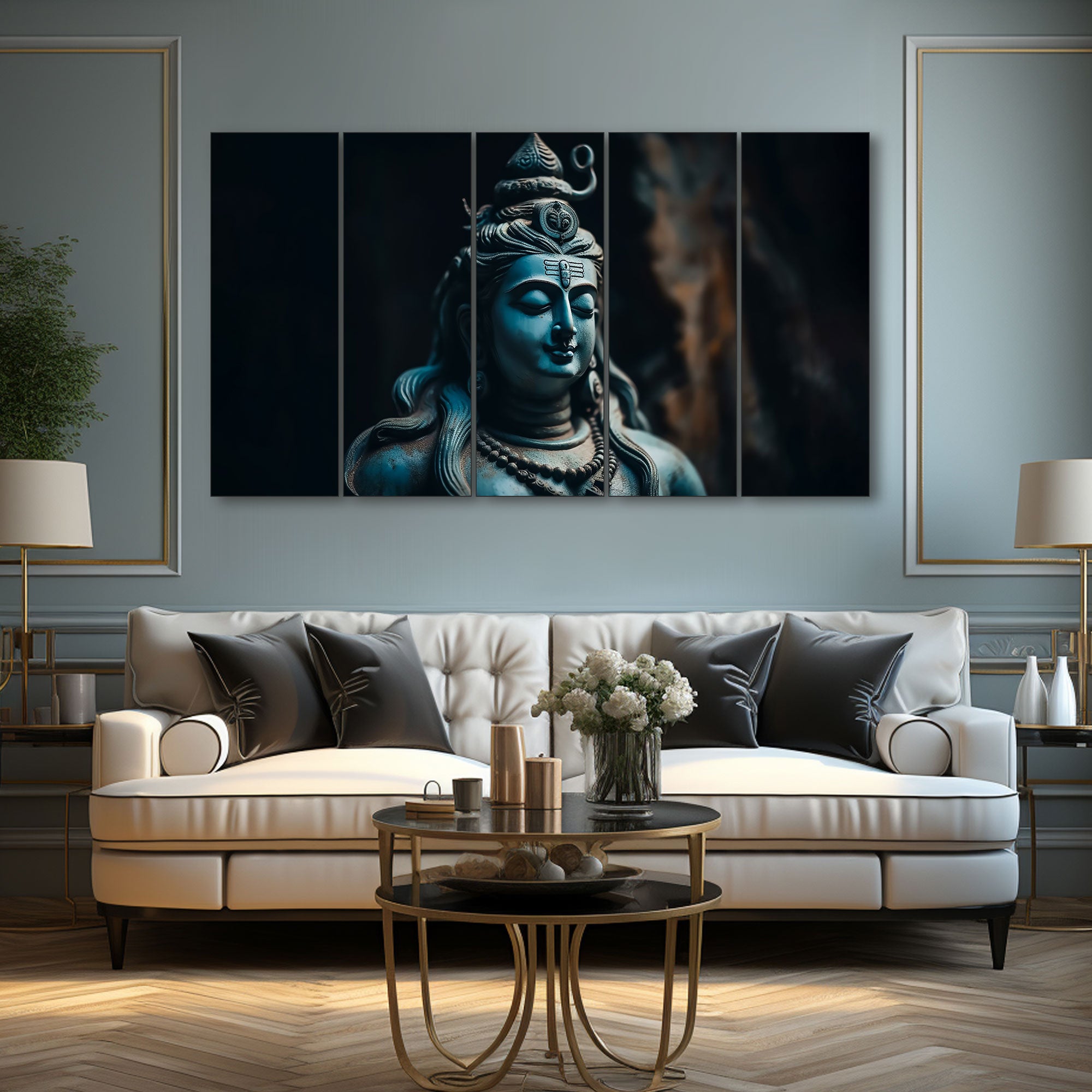 Lord Shiva Painting with frame Big Size Wall Art for living room,Bedroom,Drawing room,Hotels