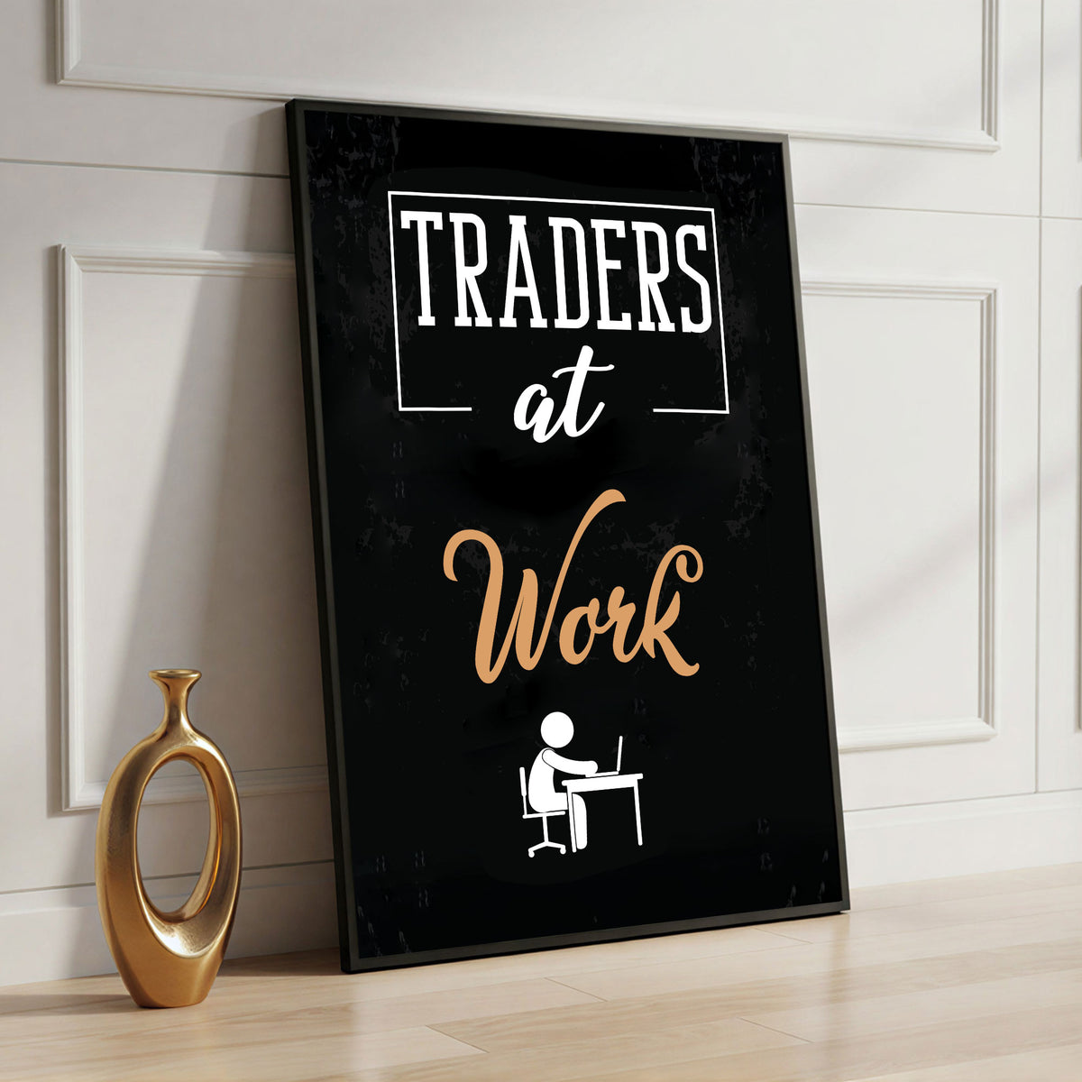 The Castle Decor Trading Motivational Wall Art – Stock Market Quote Artwork, Modern Office Sparkle Finish Wall Décor, 20×30 Inch for Traders & Investors