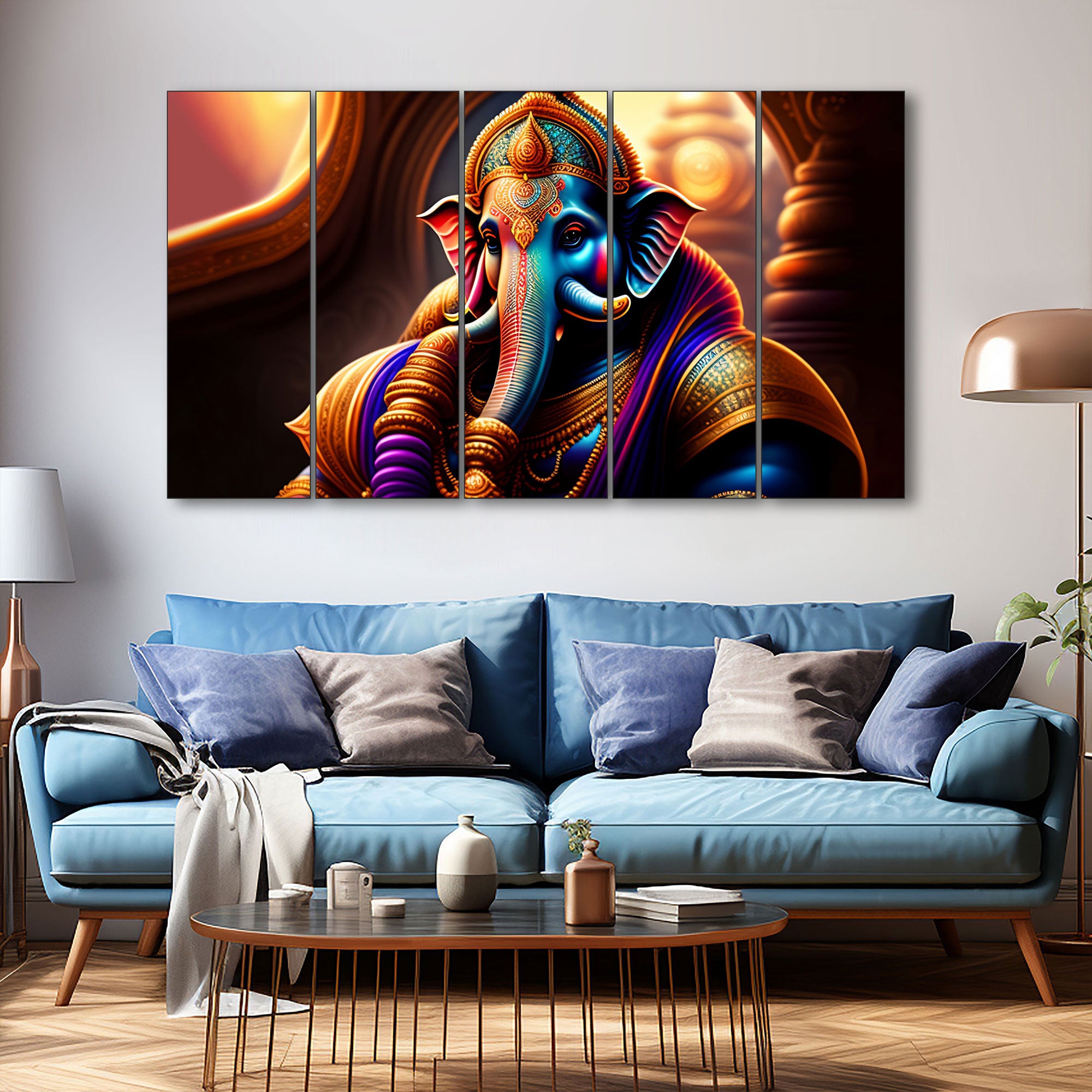 Lord Ganesha Painting with frame Big Size Wall Art for living room,Bedroom,Drawing room,Hotels