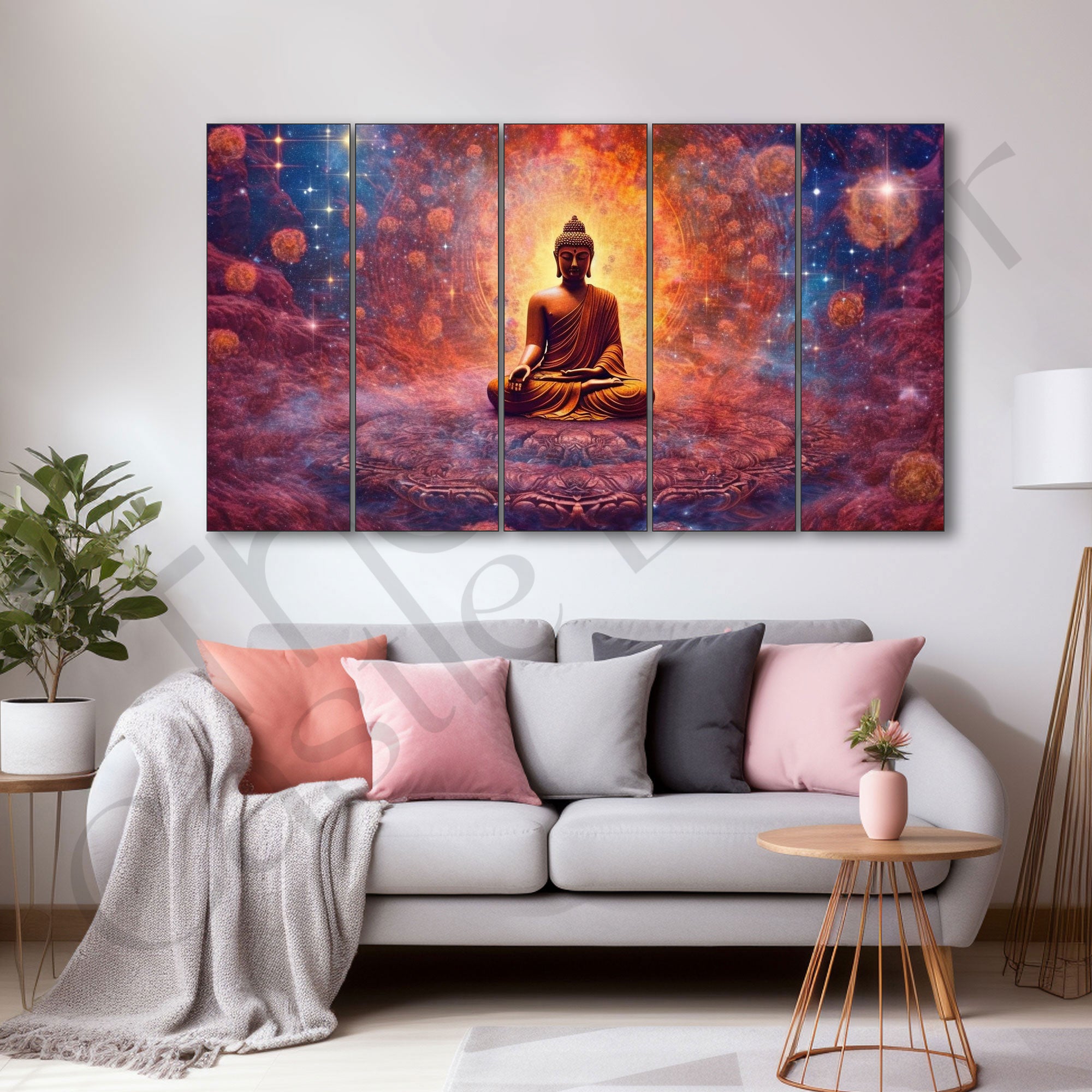 Lord Budha Painting with frame Big Size Wall Art for living room,Bedroom,Drawing room,Hotels