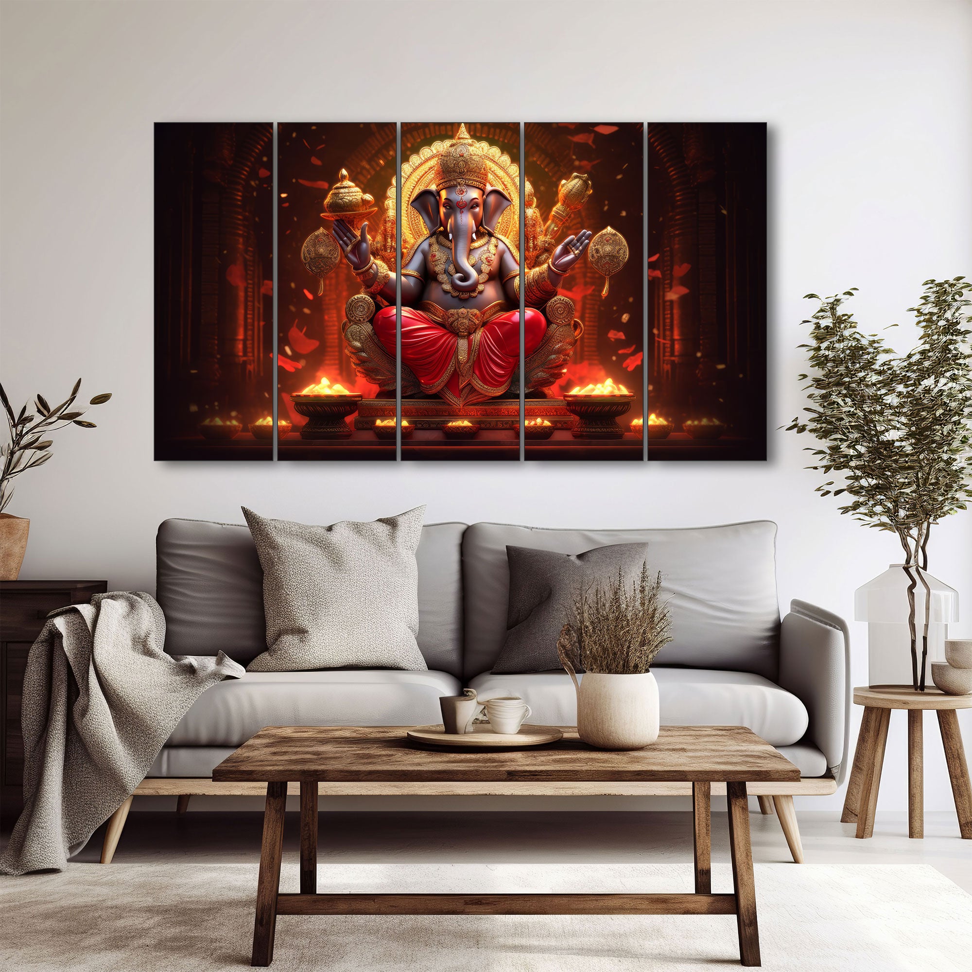 Lord Ganesha Painting with frame Big Size Wall Art for living room,Bedroom,Drawing room,Hotels