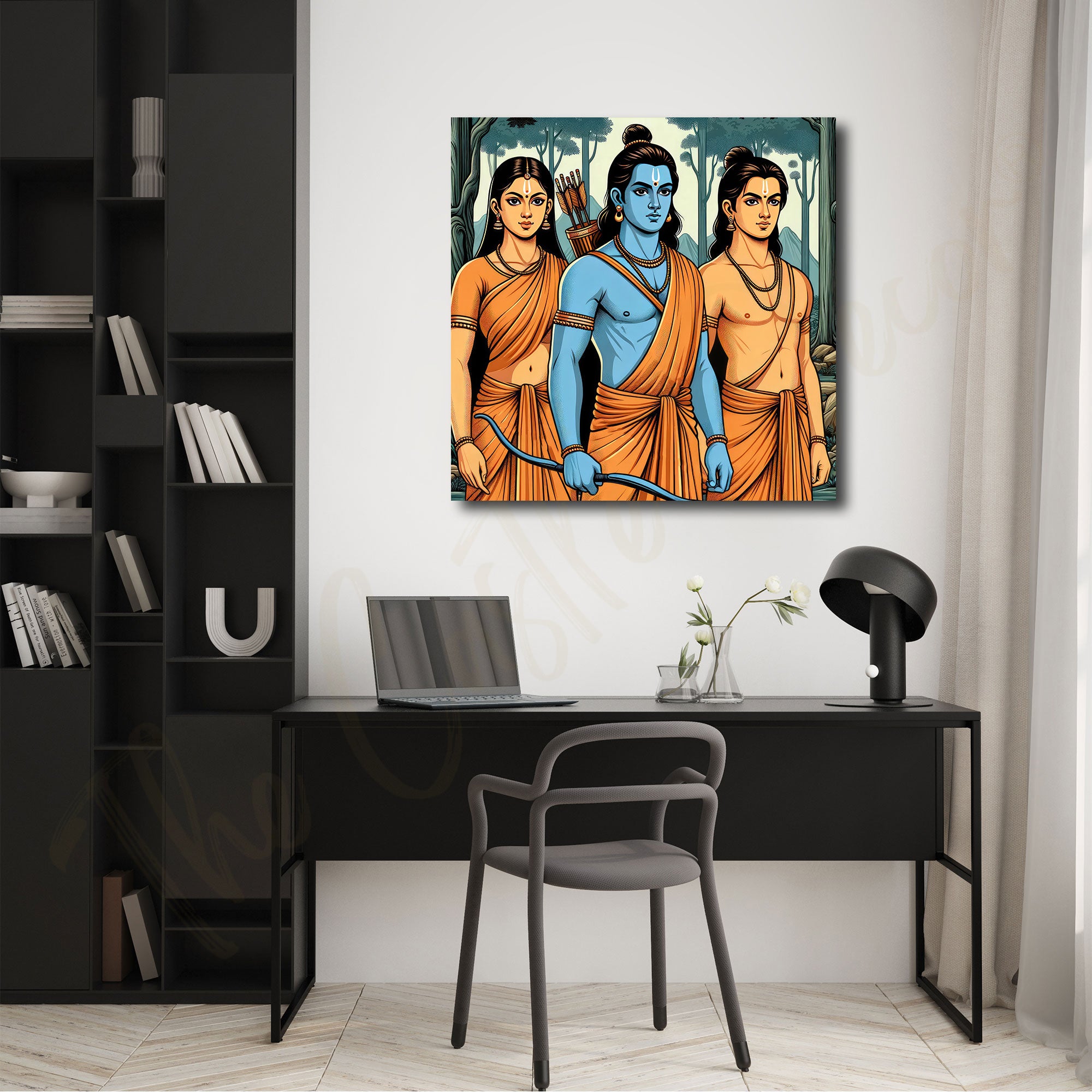 Lord Ram painting with frame Big Size Wall Art for living room,Bedroom,Drawing room,Hotels