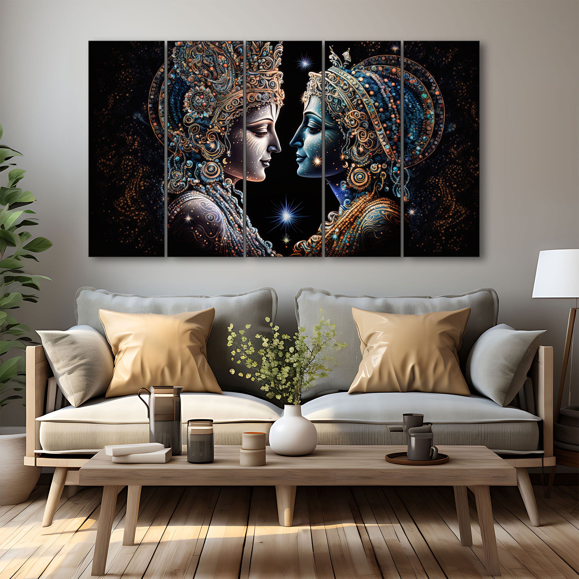 Radha Krishna Painting with frame Big Size Wall Art for living room,Bedroom,Drawing room,Hotels