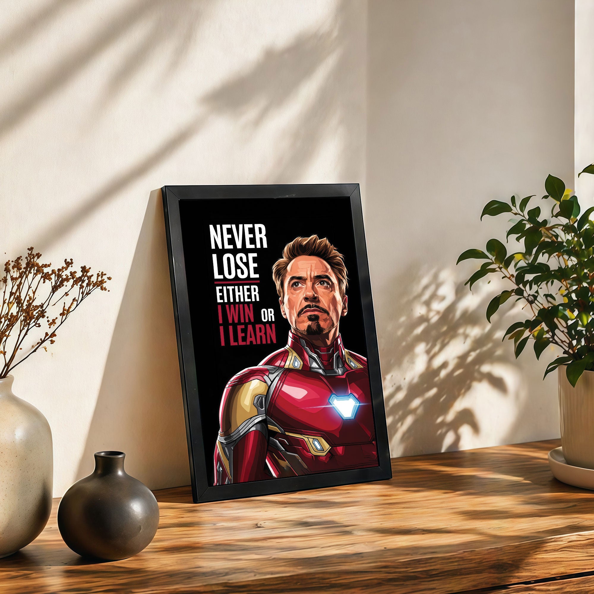 The Castle Decor Never Lose I Win or I Learn Wall Art Frame | Inspirational Quote Poster for Office, Gym & Motivation Decor