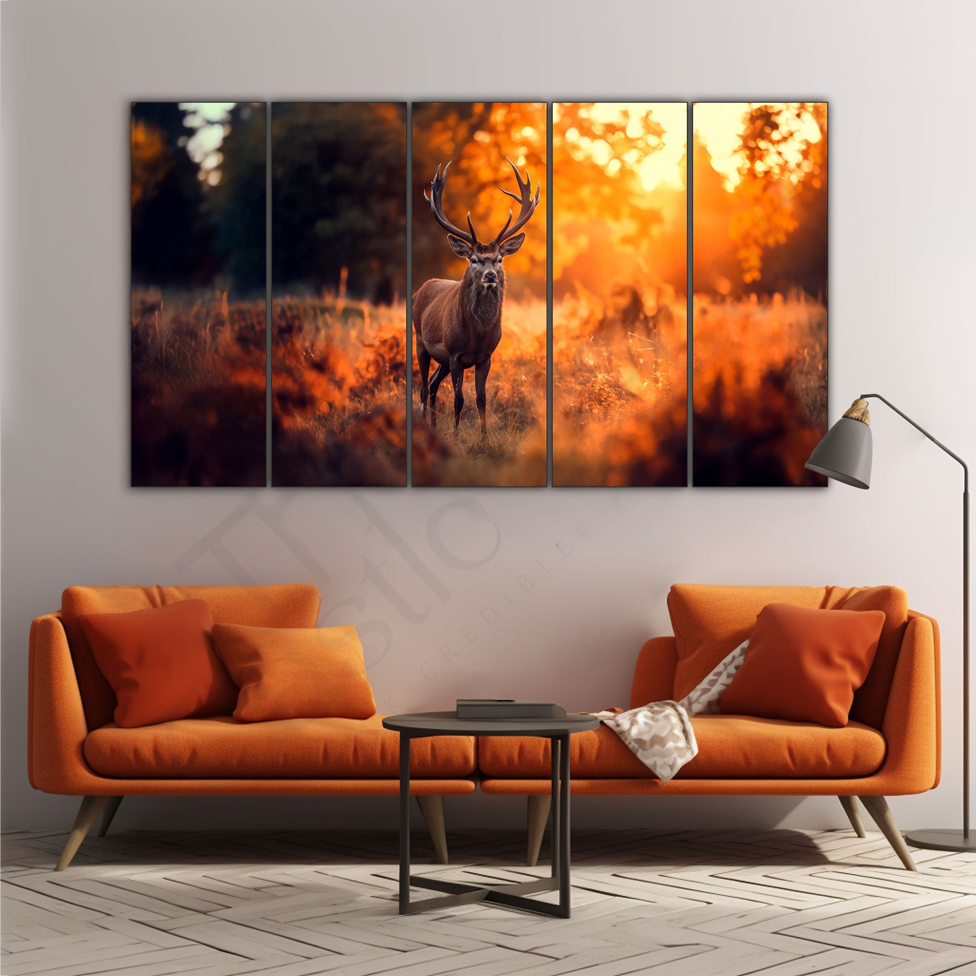 Deer Painting with frame Big Size Wall Art for living room,Bedroom,Drawing room,Hotels