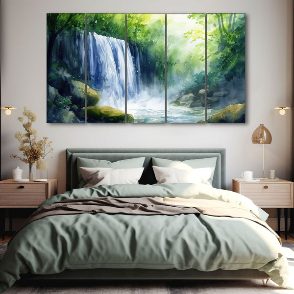 Waterfall Painting with frame Big Size Wall Art for living room,Bedroom,Drawing room,Hotels