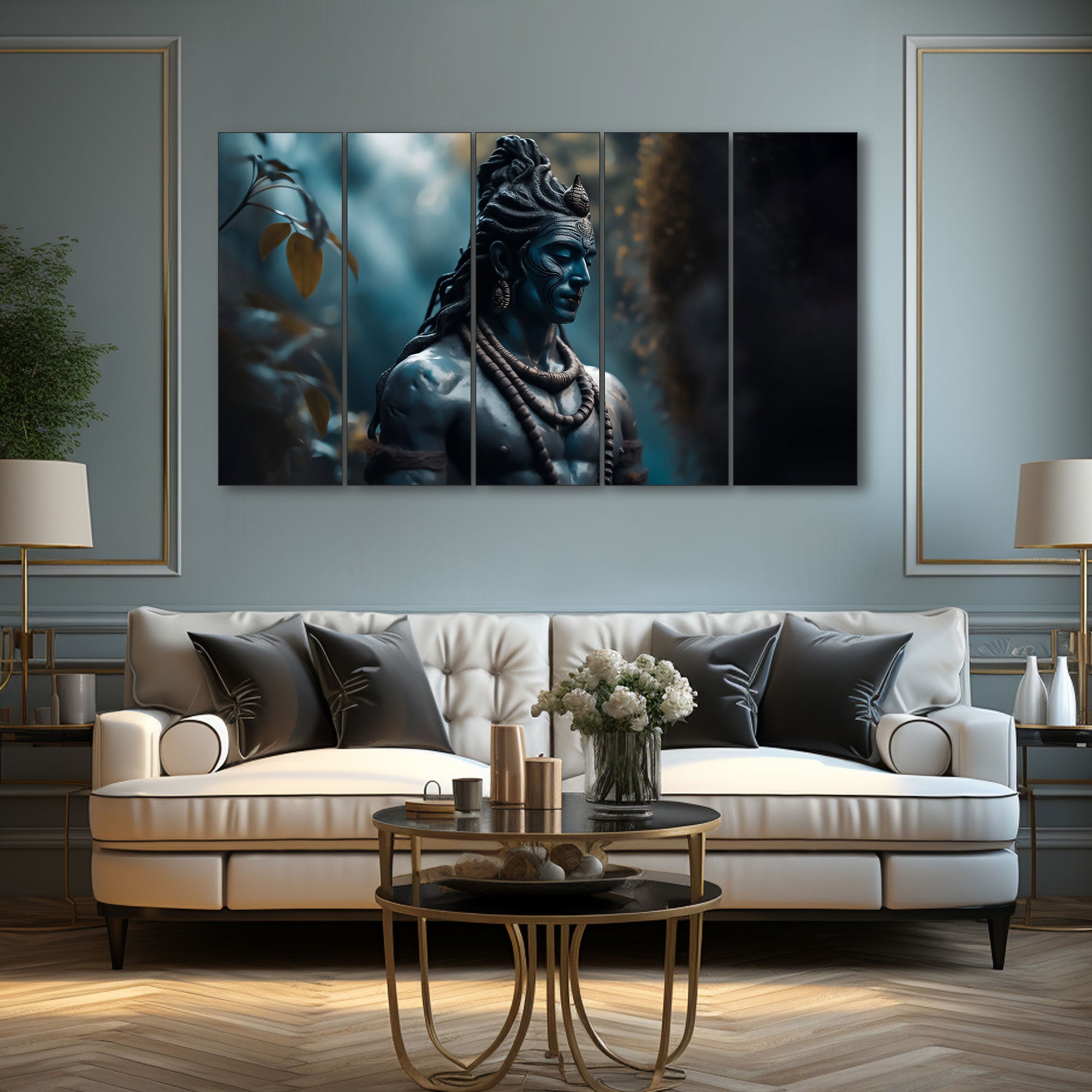 Lord Shiva Painting with frame Big Size Wall Art for living room,Bedroom,Drawing room,Hotels