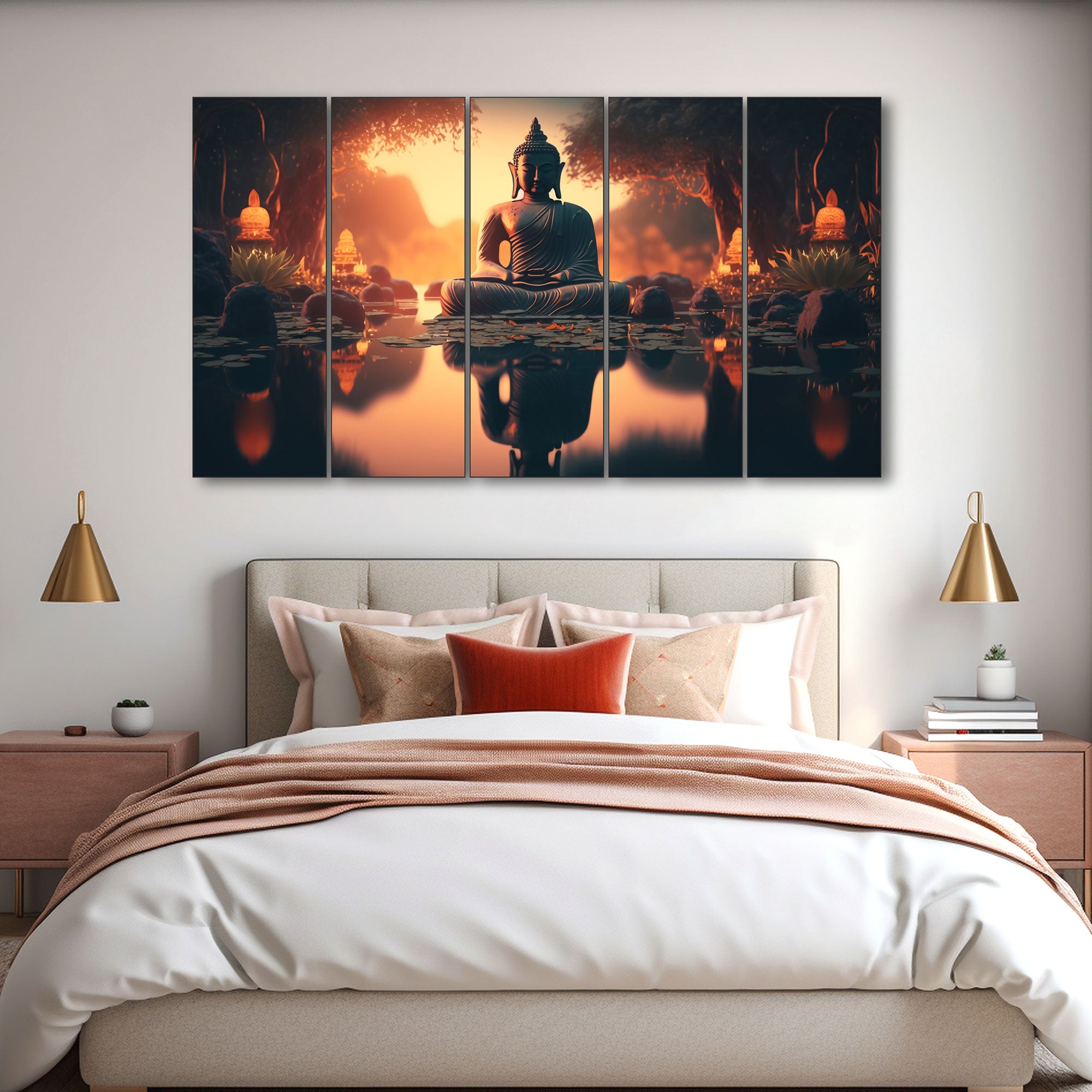 Lord Budha Painting with frame Big Size Wall Art for living room,Bedroom,Drawing room,Hotels
