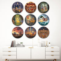 Ramayan Wall Plates – Set of 9 | Decorative Wall Art & Showpiece for Home | Spiritual Wall Decor for Living Room & Pooja Room | Gift for All