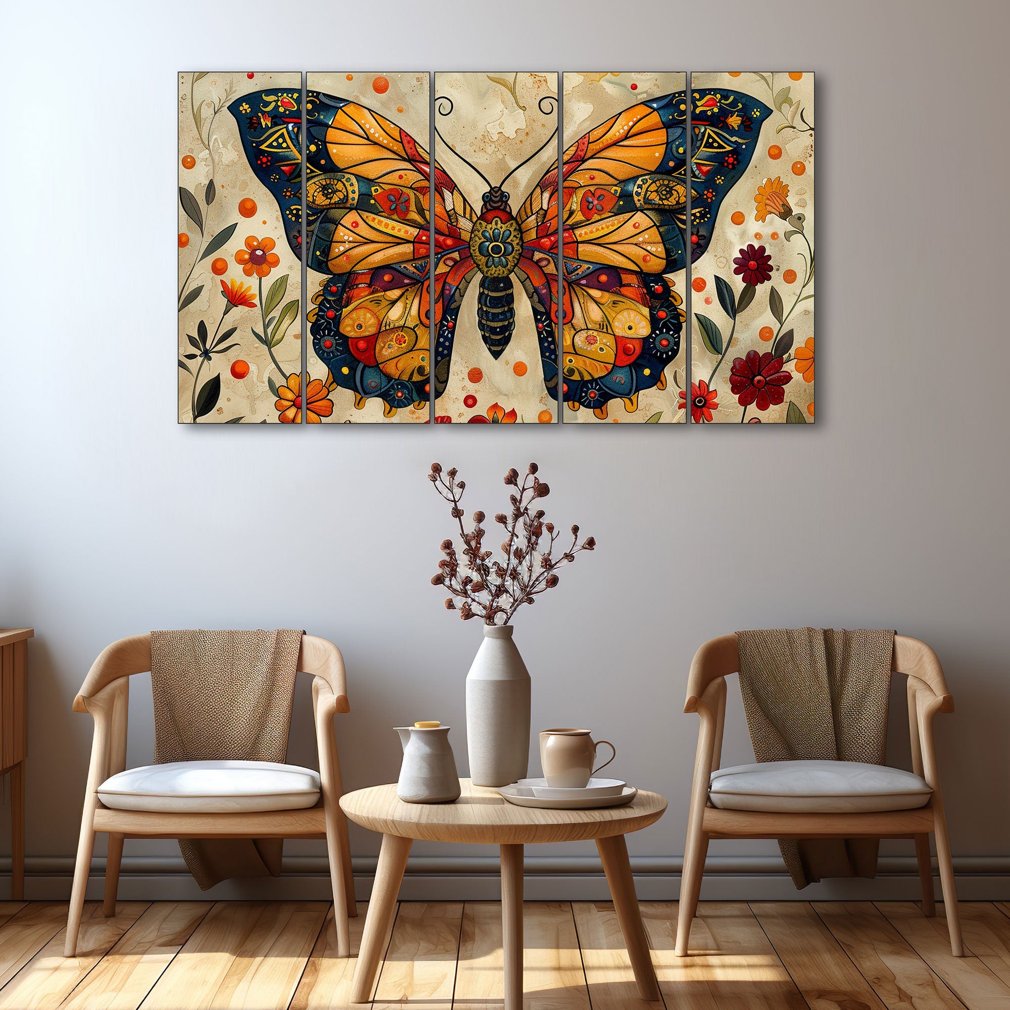 Butterfly Painting with frame Big Size Wall Art for living room,Bedroom,Drawing room,Hotels