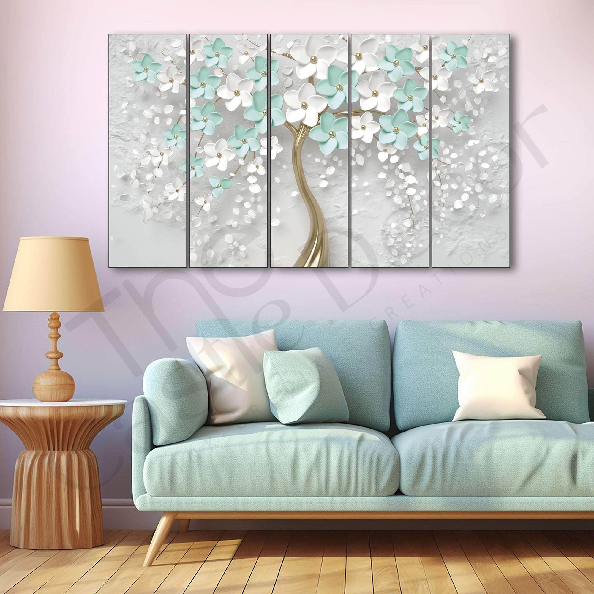 Trees Painting with frame Big Size Wall Art for living room,Bedroom,Drawing room,Hotels 36x60"