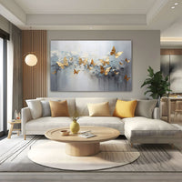 Golden butterfly Canvas painting Big Size Wall Art for living room,Bedroom,Drawing room,Hotels