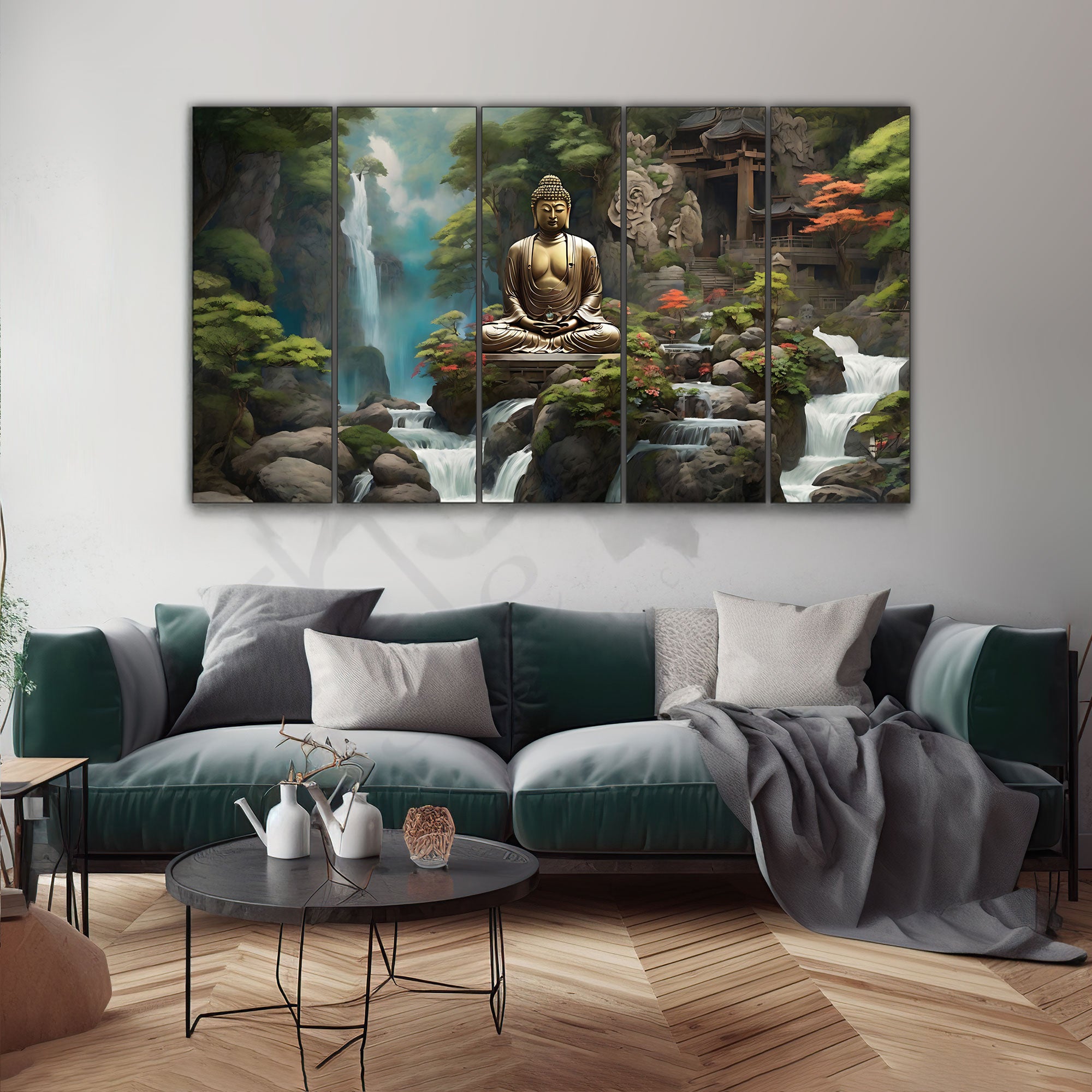 Lord Budha Painting with frame Big Size Wall Art for living room,Bedroom,Drawing room,Hotels