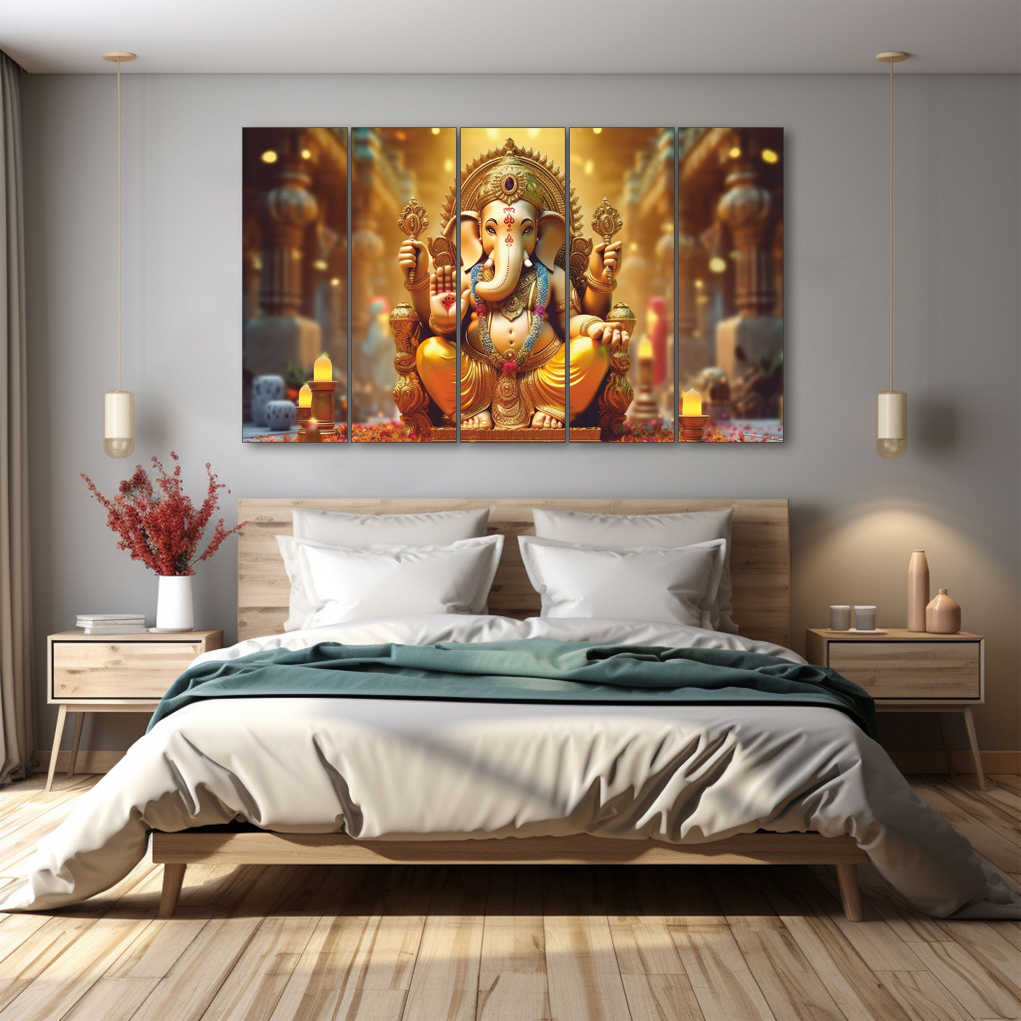 Lord Ganesh Ji Painting with frame Big Size Wall Art for living room,Bedroom,Drawing room,Hotels