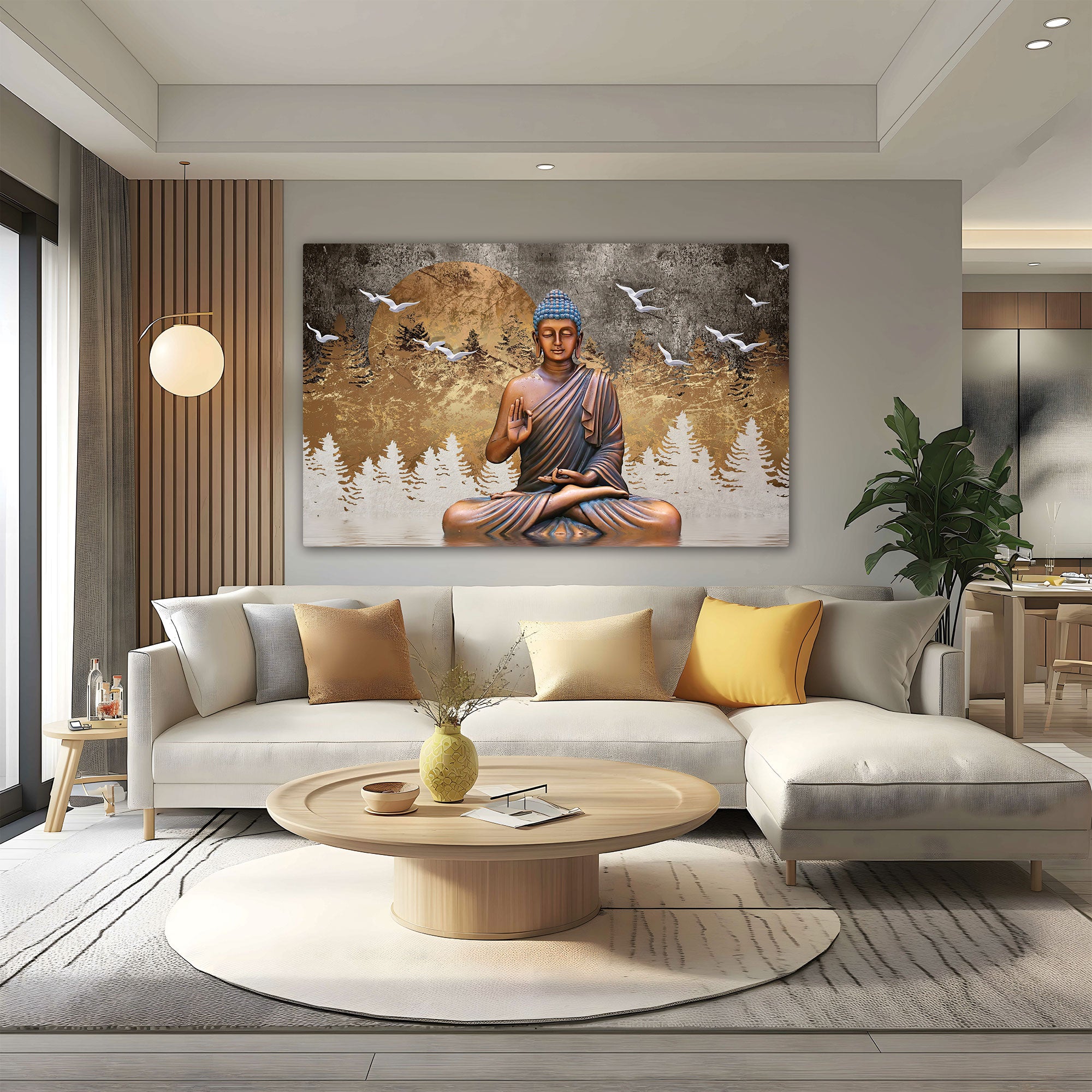 Modern budha art Canvas painting with frame Big Size Wall Art for living room,Bedroom,Drawing room,Hotels