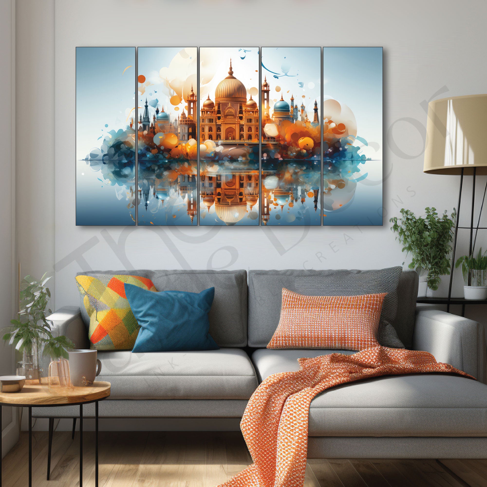 The Castle Decor Secularism painting with frame 5 Big Size Wall Art for living room,Bedroom,Drawing room,Hotels-Digital Painting