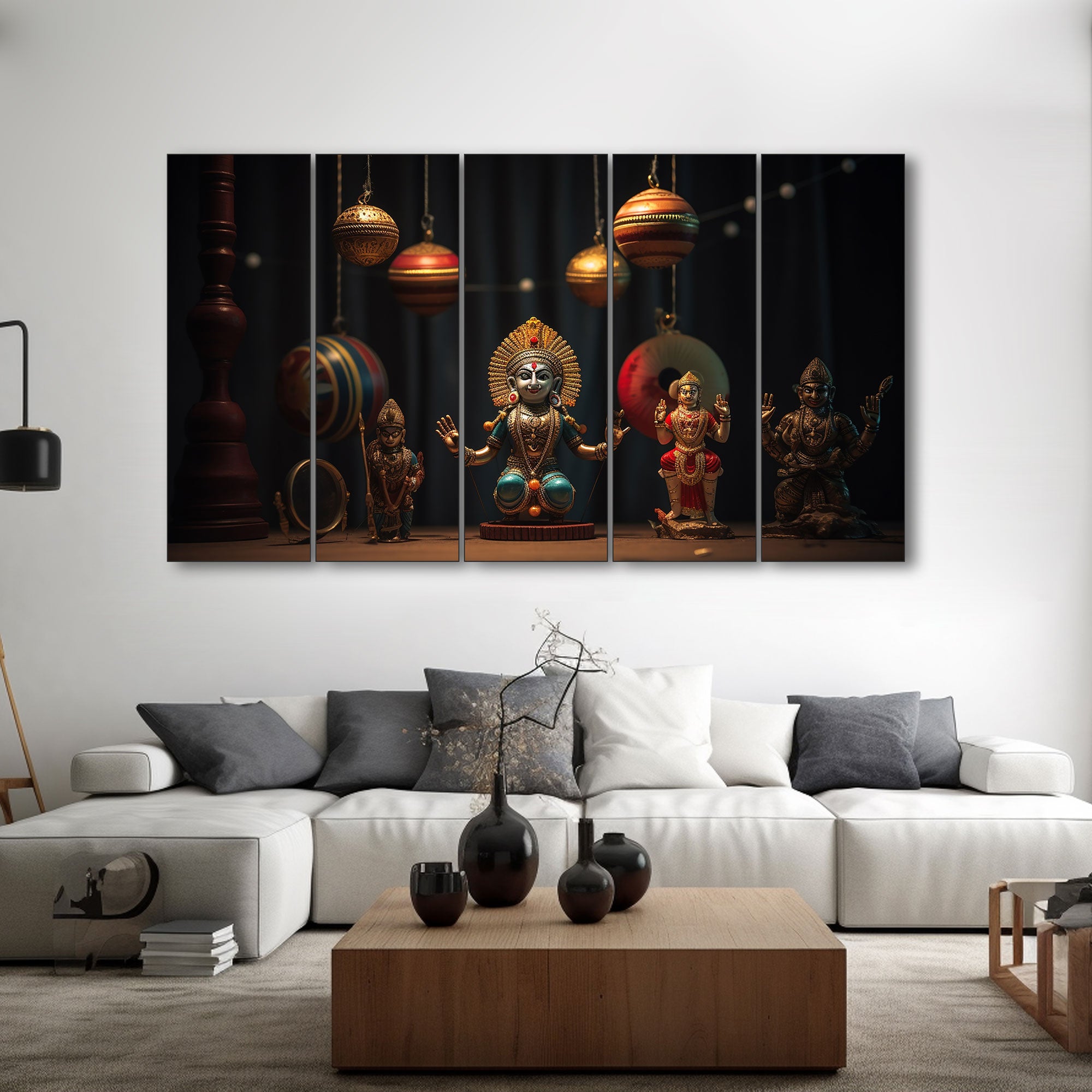 Durga Pooja Painting with frame Big Size Wall Art for living room,Bedroom,Drawing room,Hotels