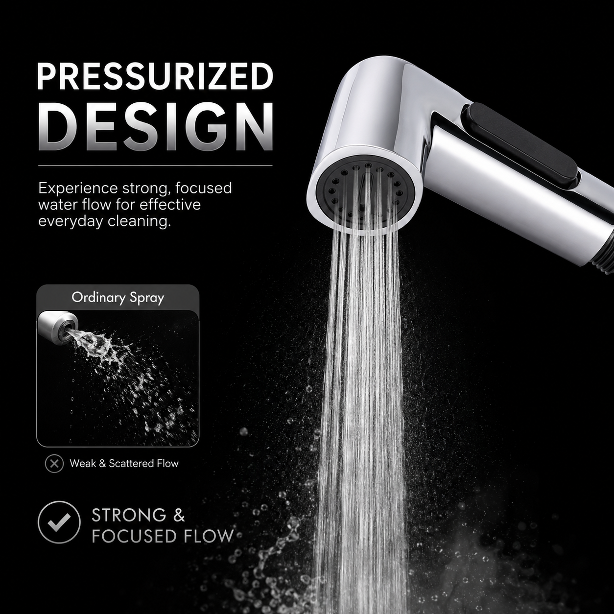 The Castle Decor Health Faucet Spray Gun | ABS Hand Bidet Sprayer with Chrome Finish & G1/2 Inch Connection