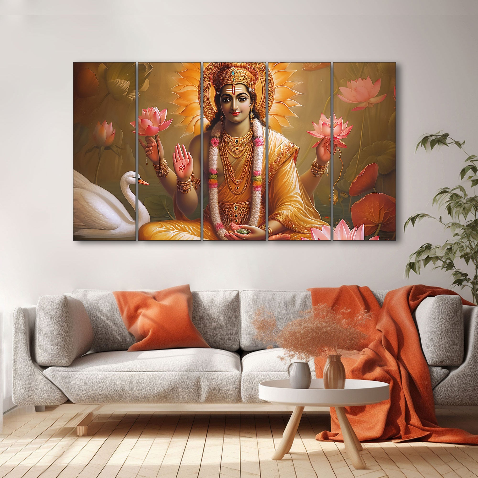Brahma ji Painting with frame Big Size Wall Art for living room,Bedroom,Drawing room,Hotels