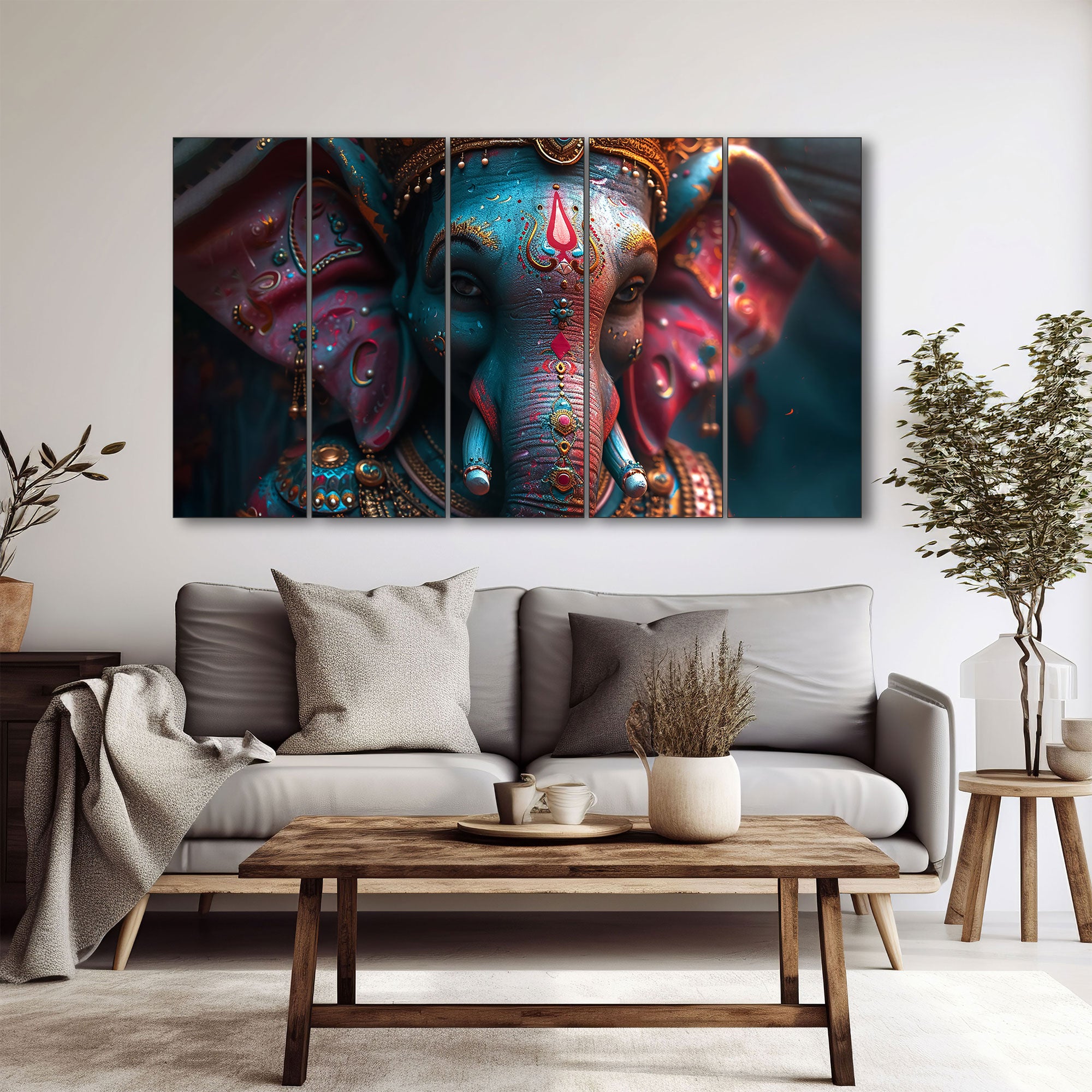 Lord Ganesha Painting with frame Big Size Wall Art for living room,Bedroom,Drawing room,Hotels