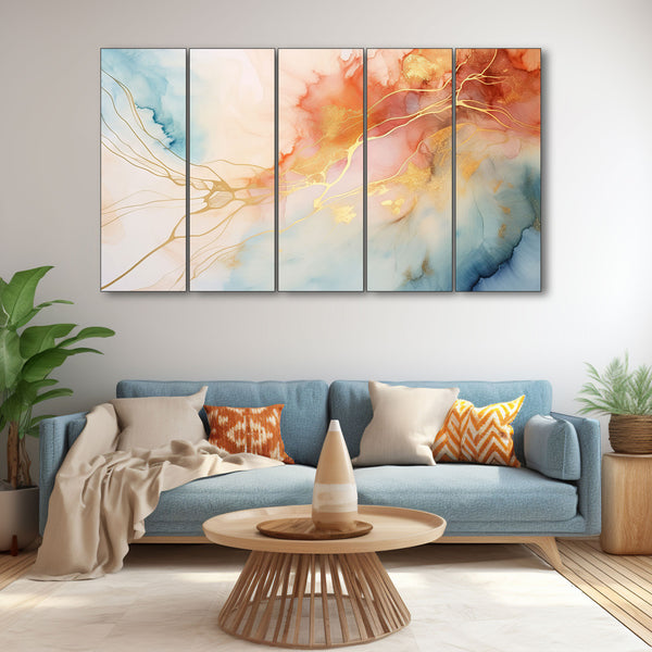 Marble Abstract Painting with frame Big Size Wall Art for living room,Bedroom,Drawing room,Hotels 27x48