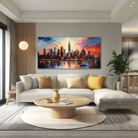 Modern cityscape Canvas painting Big Size Wall Art for living room,Bedroom,Drawing room,Hotels