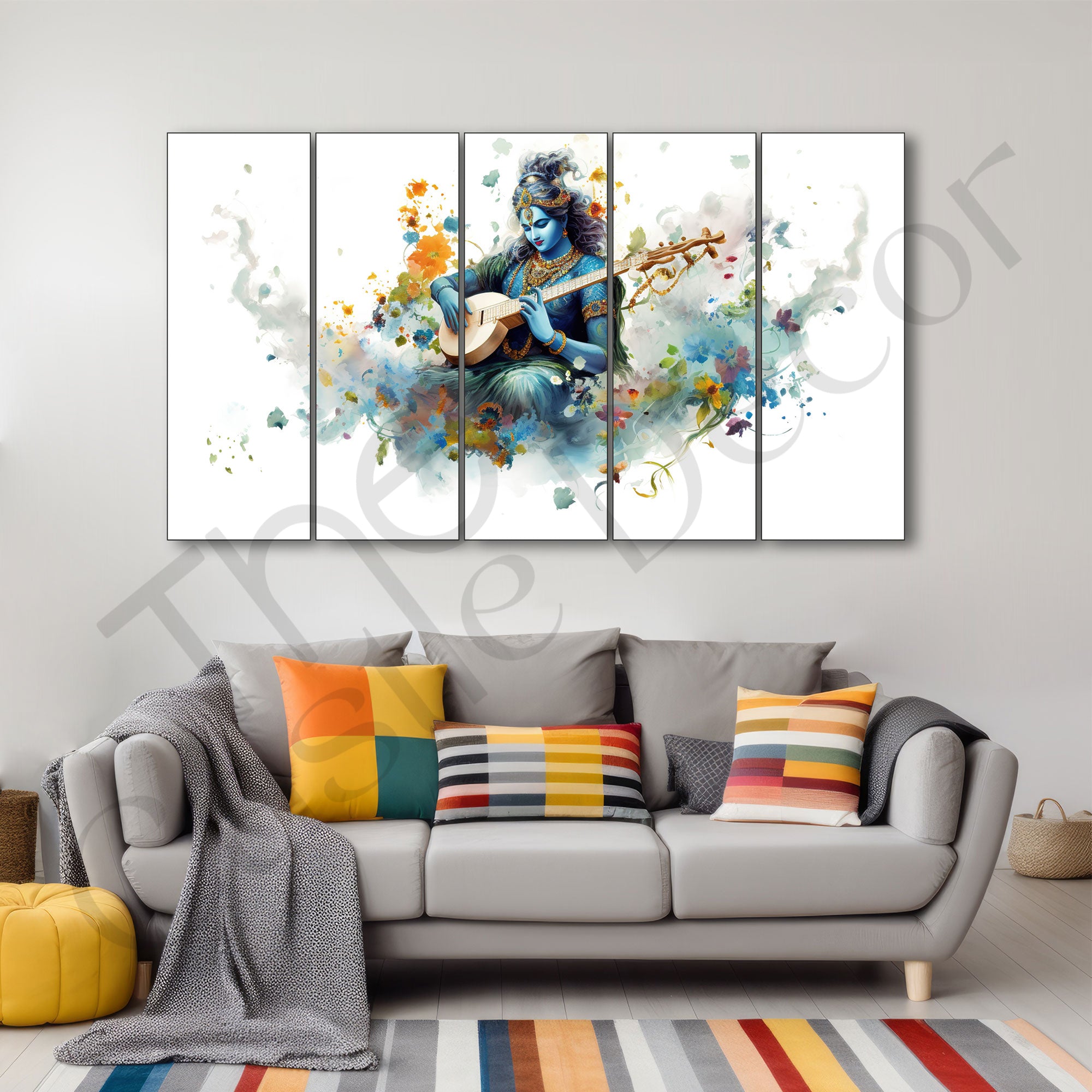 Krishna Ji Painting with frame Big Size Wall Art for living room,Bedroom,Drawing room,Hotels