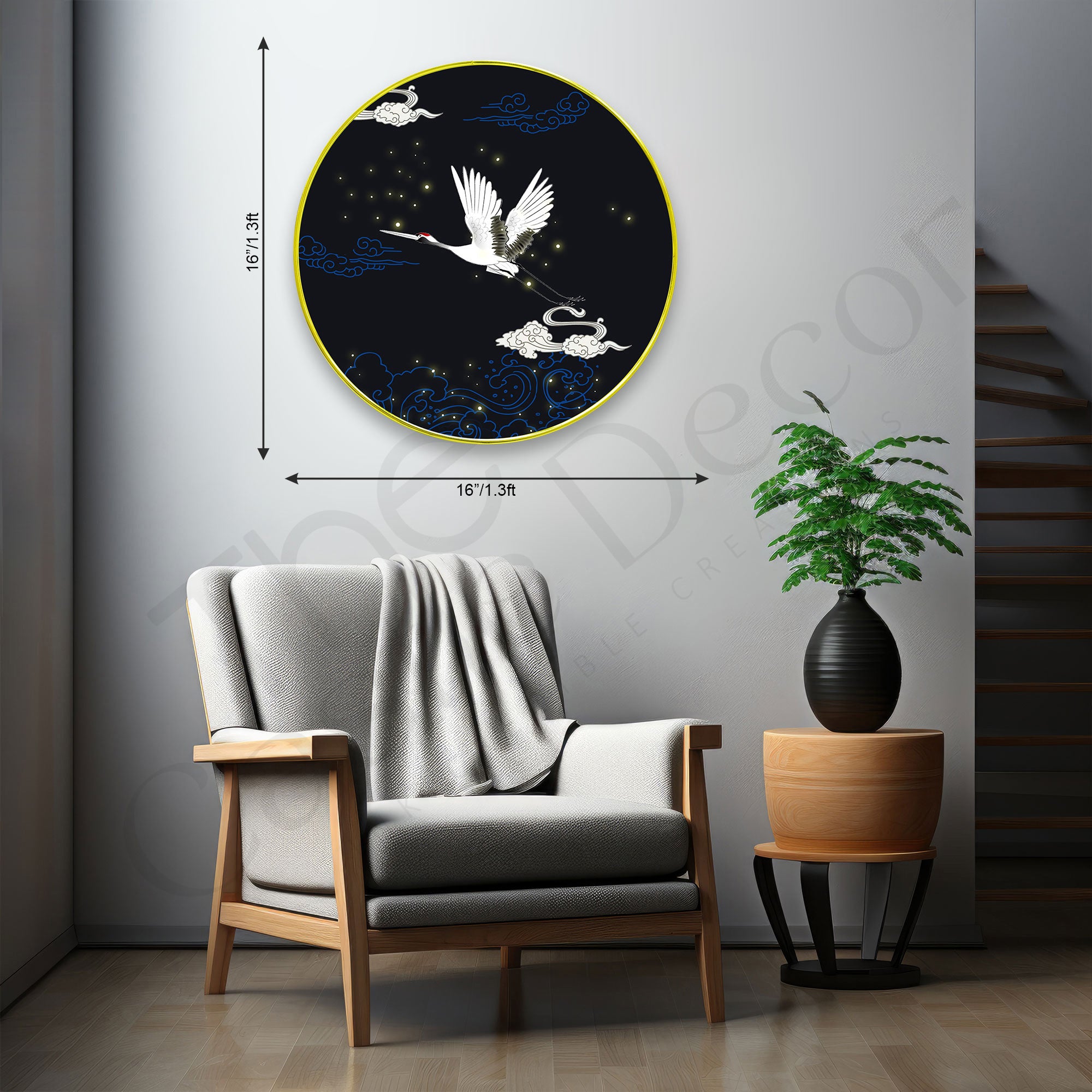 Birds Sparkle Wooden Wall Plate for Home Decoration Art-19