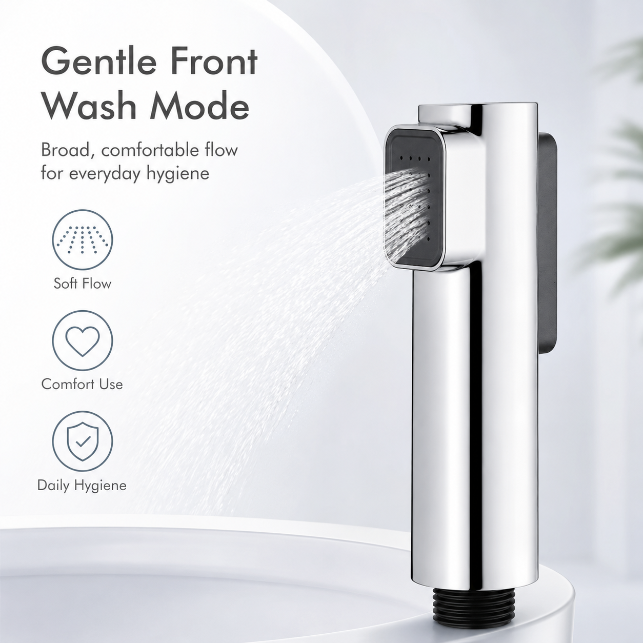 The Castle Decor dual mode health faucet spray gun, gentle wash and pressurised cleaning spray, ABS body, chrome finish and G1/2 inch connection.