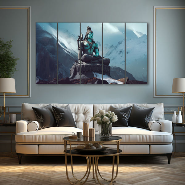 Lord Shiva Painting with frame Big Size Wall Art for living room,Bedroom,Drawing room,Hotels 27x48