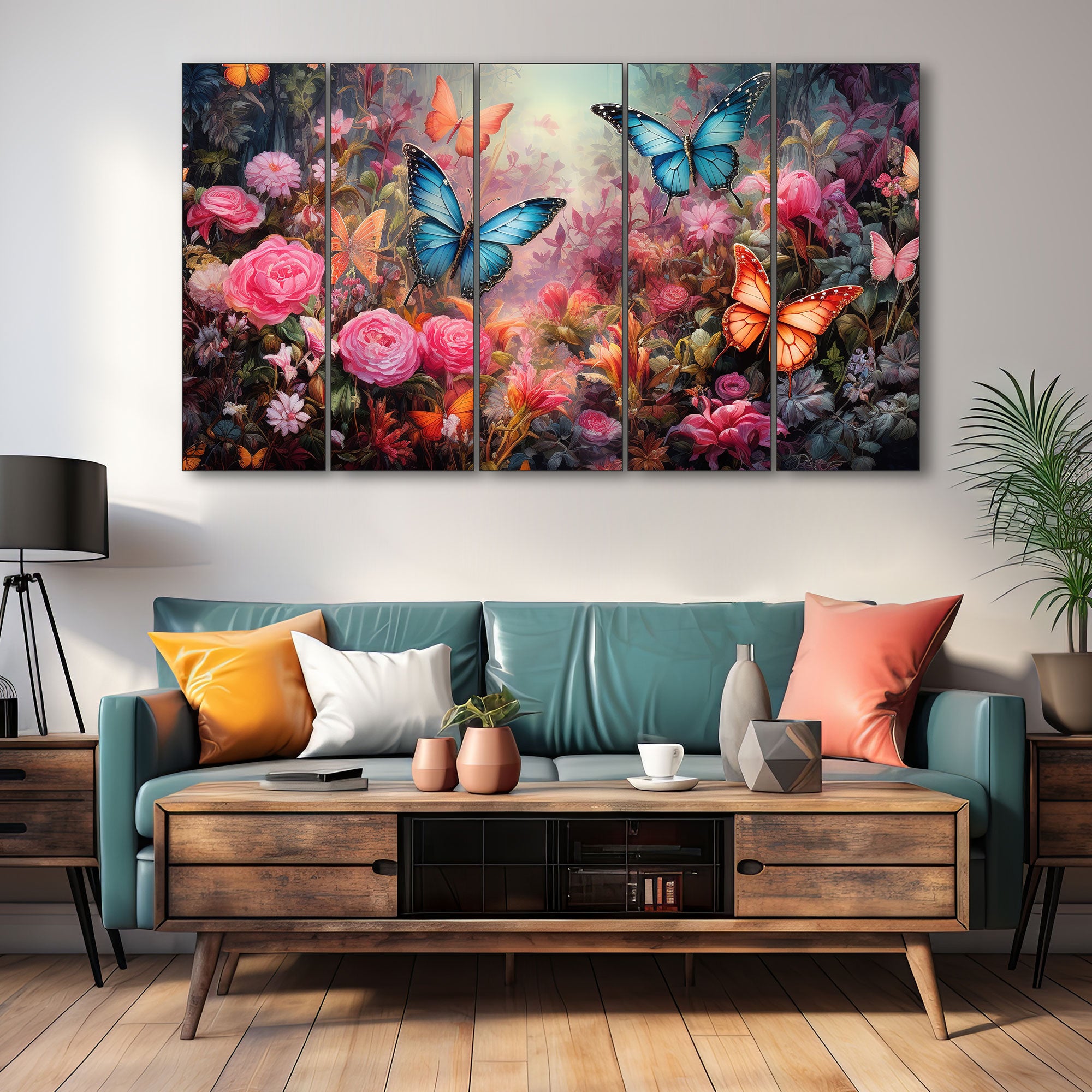 Butterflies Painting with frame Big Size Wall Art for living room,Bedroom,Drawing room,Hotels