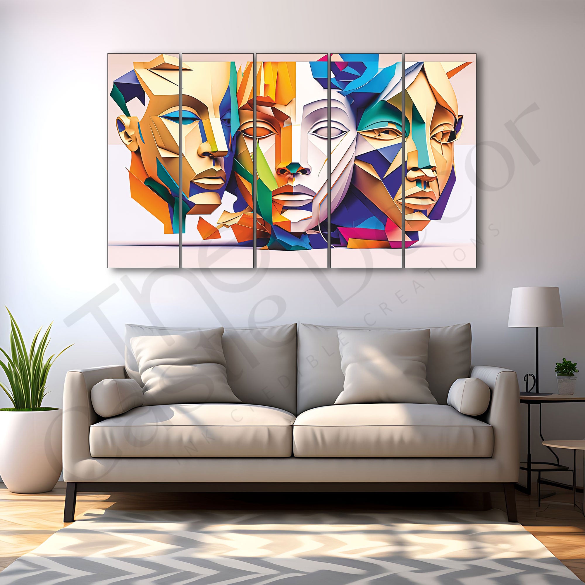 The Castle Decor Abstract art Face painting with frame Big Size Wall art for living room,Bedroom,Drawing room,Hotels-Wooden Framed-Digital Paintingme Big Size Wall Art for living room,Bedroom,Drawing room,Hotels