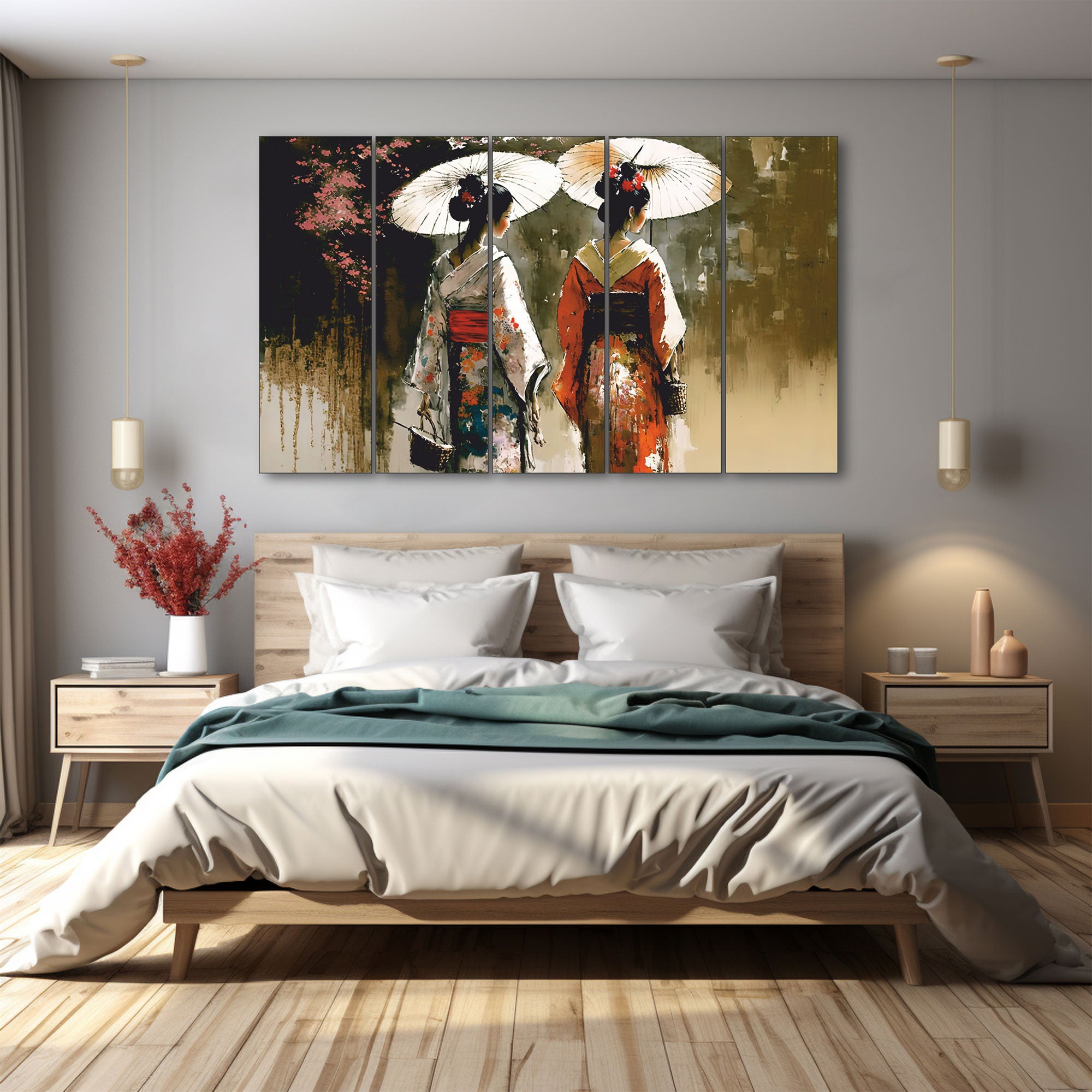 The Castle Decor Japanese art painting with frame Big Size 27x48 Wall art for living room,Bedroom,Drawing room,Hotels-Wooden Framed