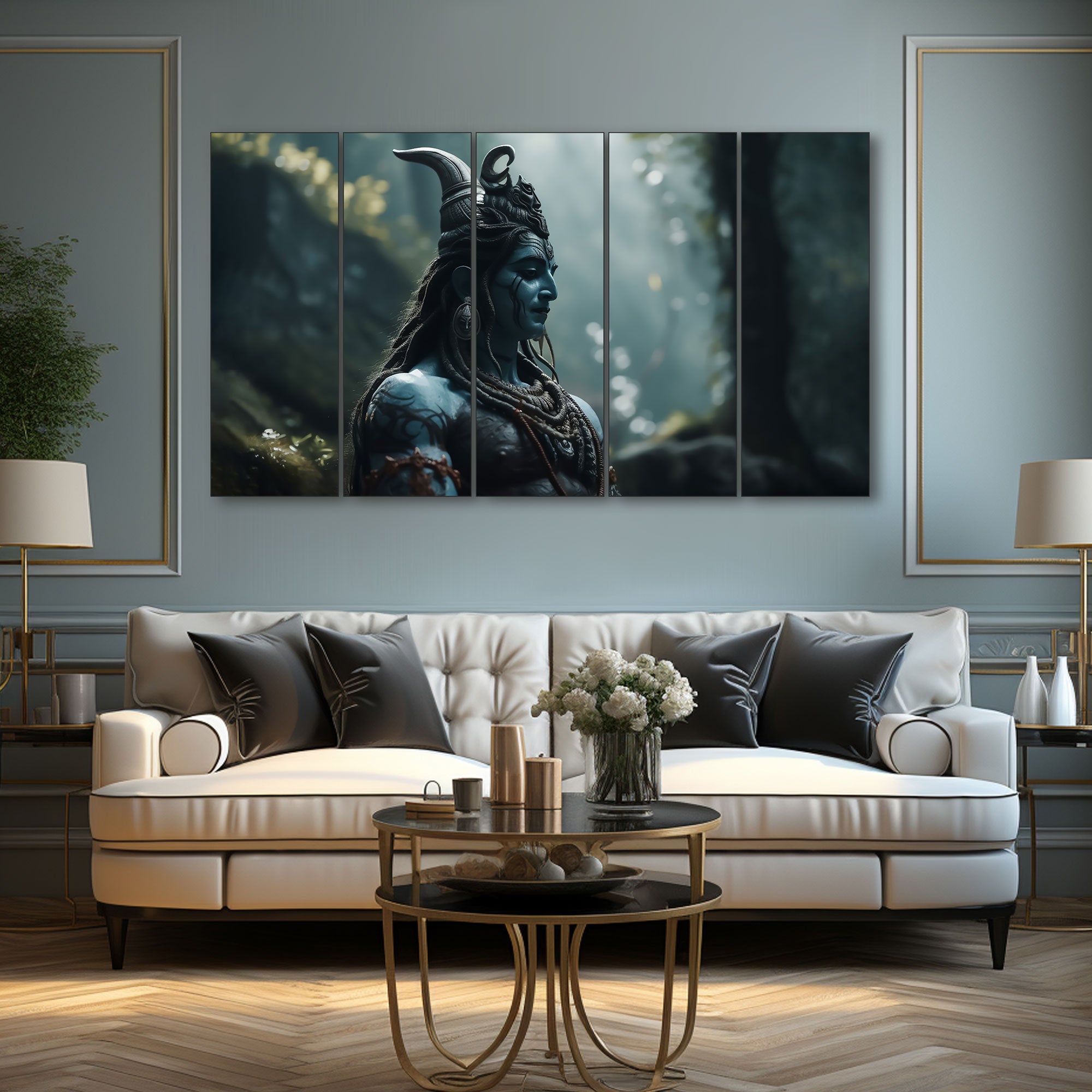 Lord Shiva Painting with frame Big Size Wall Art for living room,Bedroom,Drawing room,Hotels