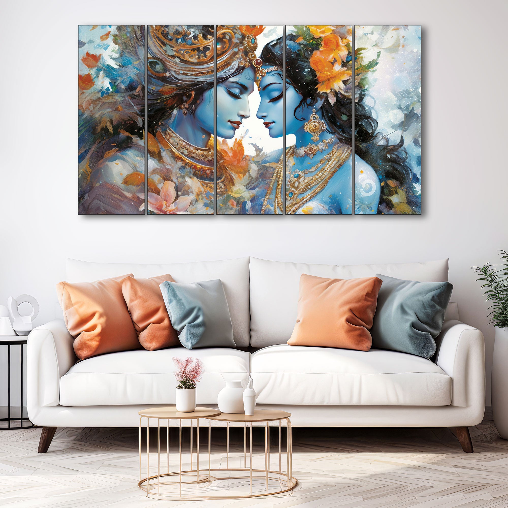 Radha Krishan Painting with frame Big Size Wall Art for living room,Bedroom,Drawing room,Hotels