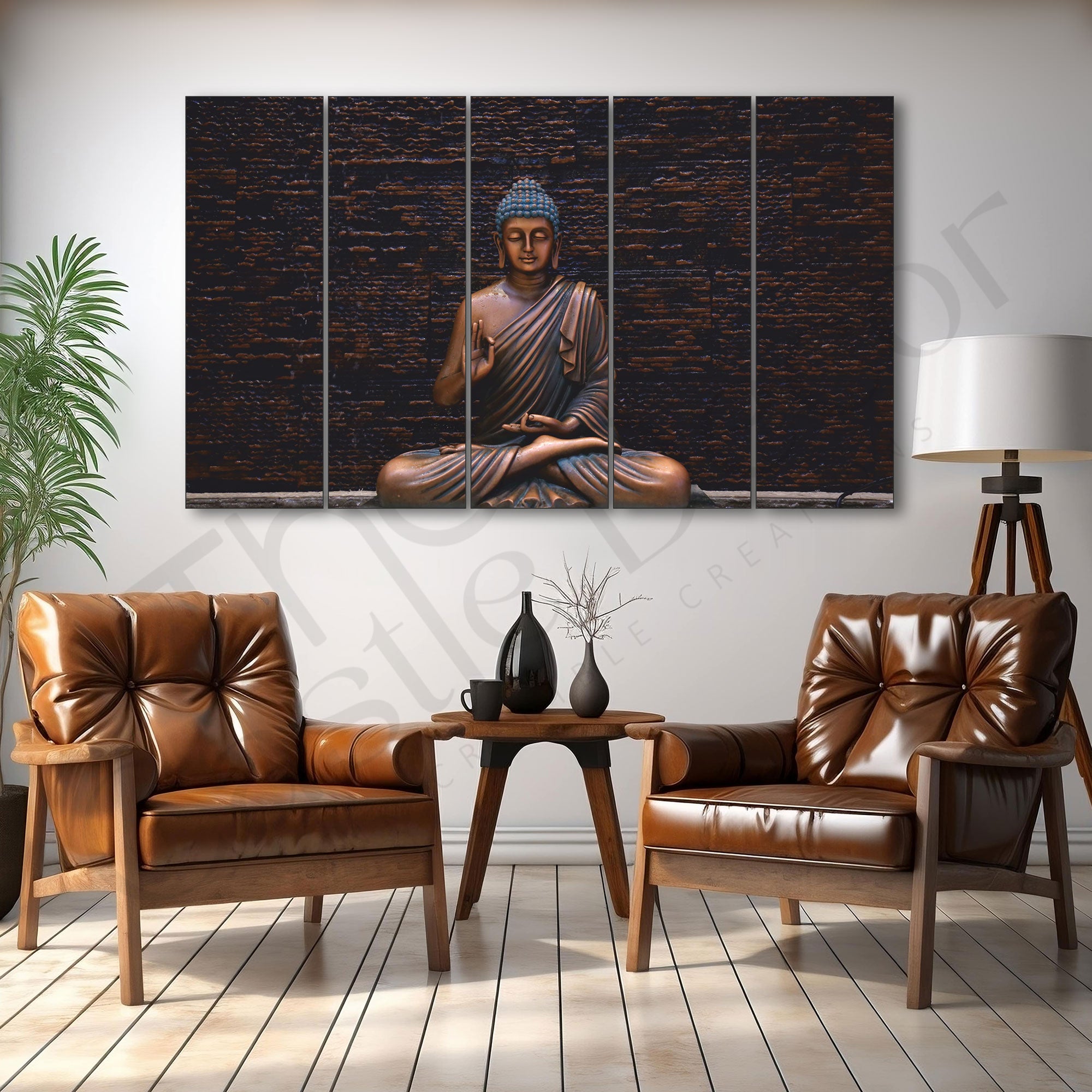 Lord Budha Painting with frame Big Size Wall Art for living room,Bedroom,Drawing room,Hotels