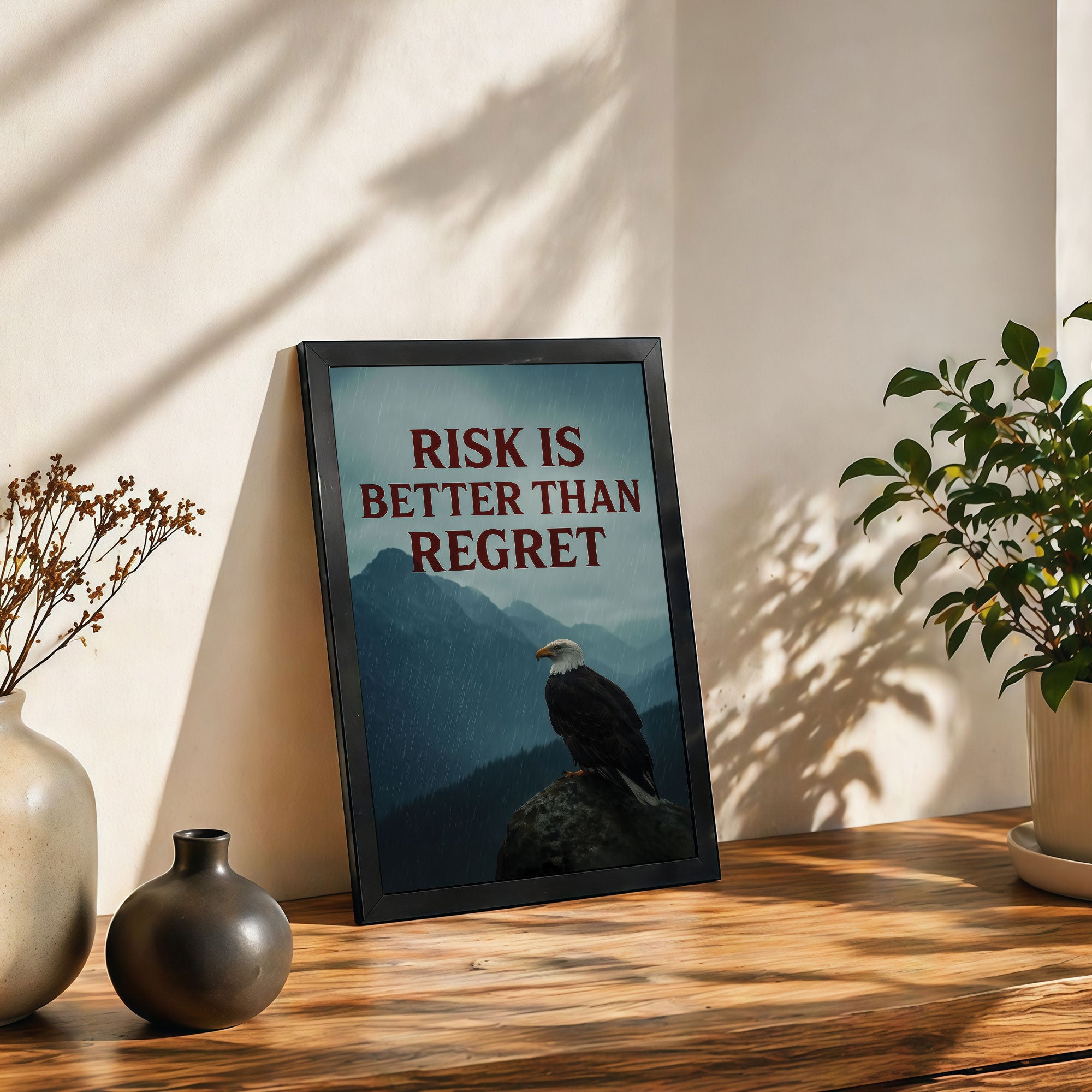 The Castle Decor Risk Is Better Than Regret Wall Art Frame | Motivational Decor for Home & Office