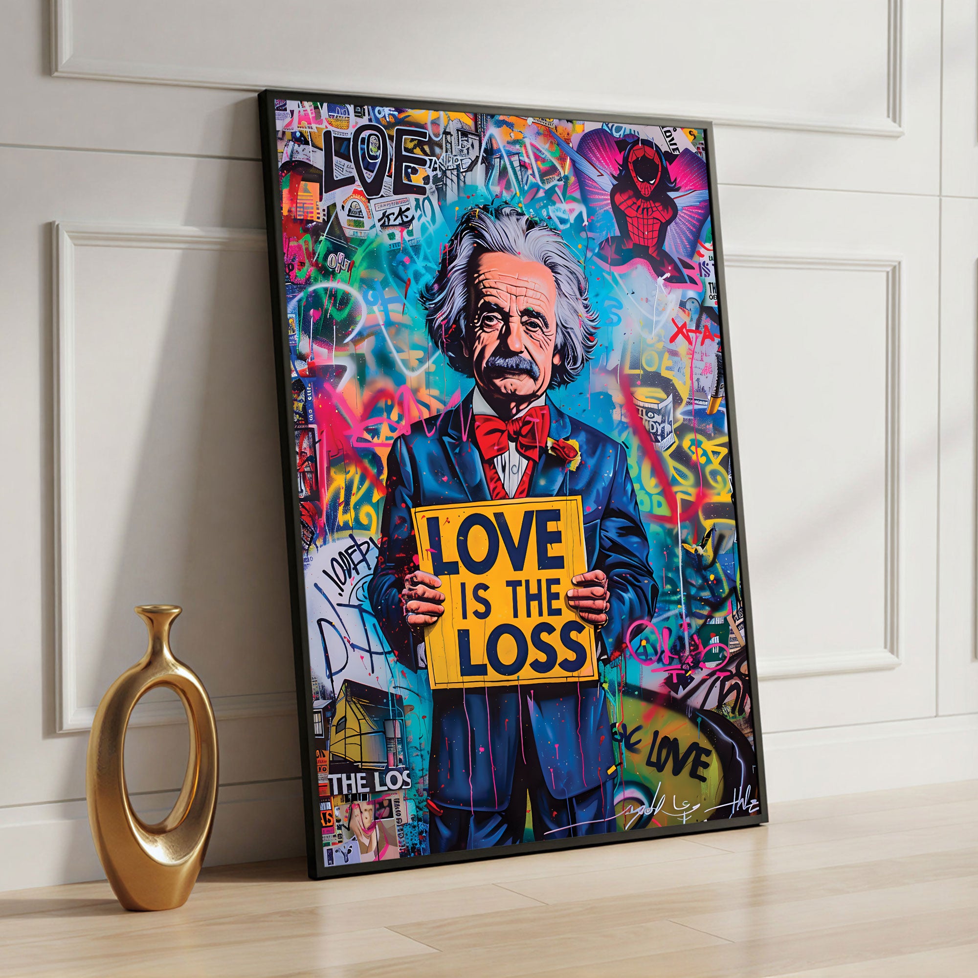 The Castle Decor Iconic Scientist Pop Art Wall Art – Inspirational Graffiti Style Portrait Artwork with Premium Sparkle Finish, 20×30 Inch Wall Décor for Office & Study Room