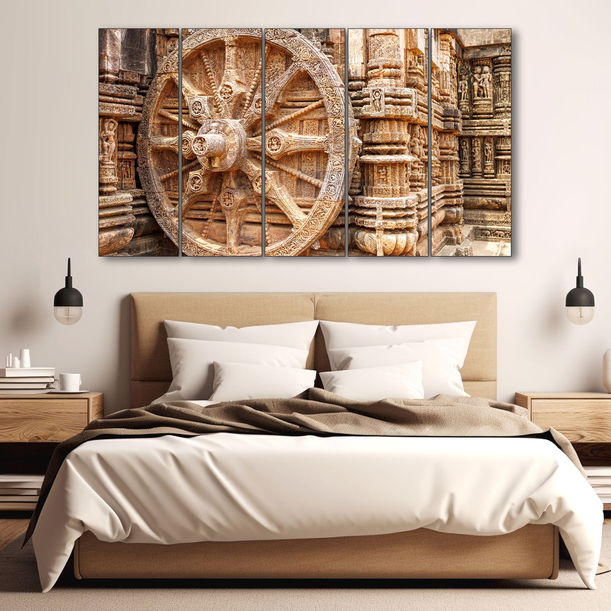 Wheel of Konark Painting with frame Big Size Wall Art for living room,Bedroom,Drawing room,Hotels