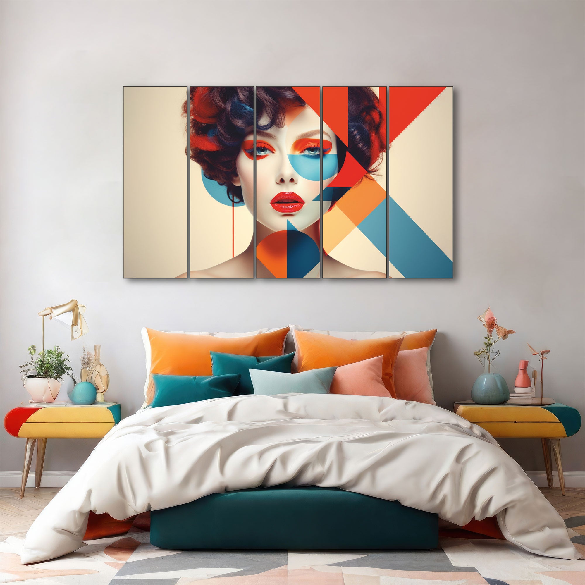 Woman Abstract Painting with frame Big Size Wall Art for living room,Bedroom,Drawing room,Hotels