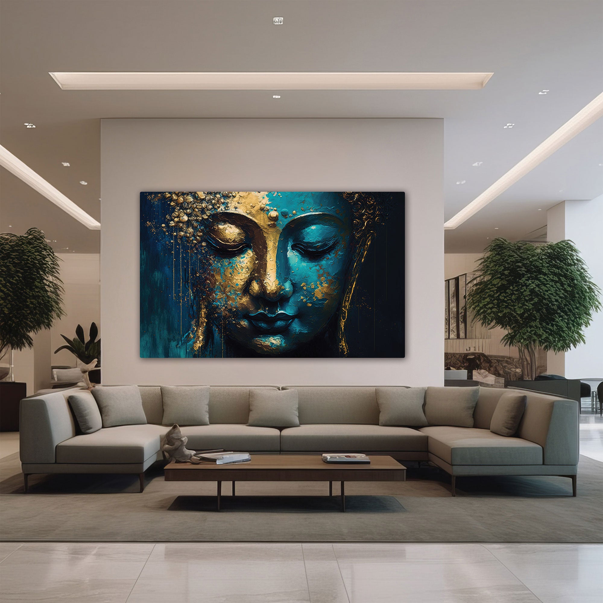 Lord budhism Canvas painting with frame Big Size Wall Art for living room,Bedroom,Drawing room,Hotels