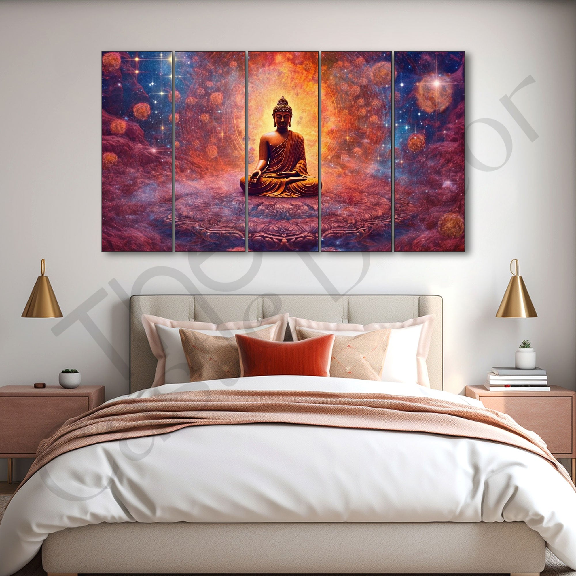Lord Budha Painting with frame Big Size Wall Art for living room,Bedroom,Drawing room,Hotels