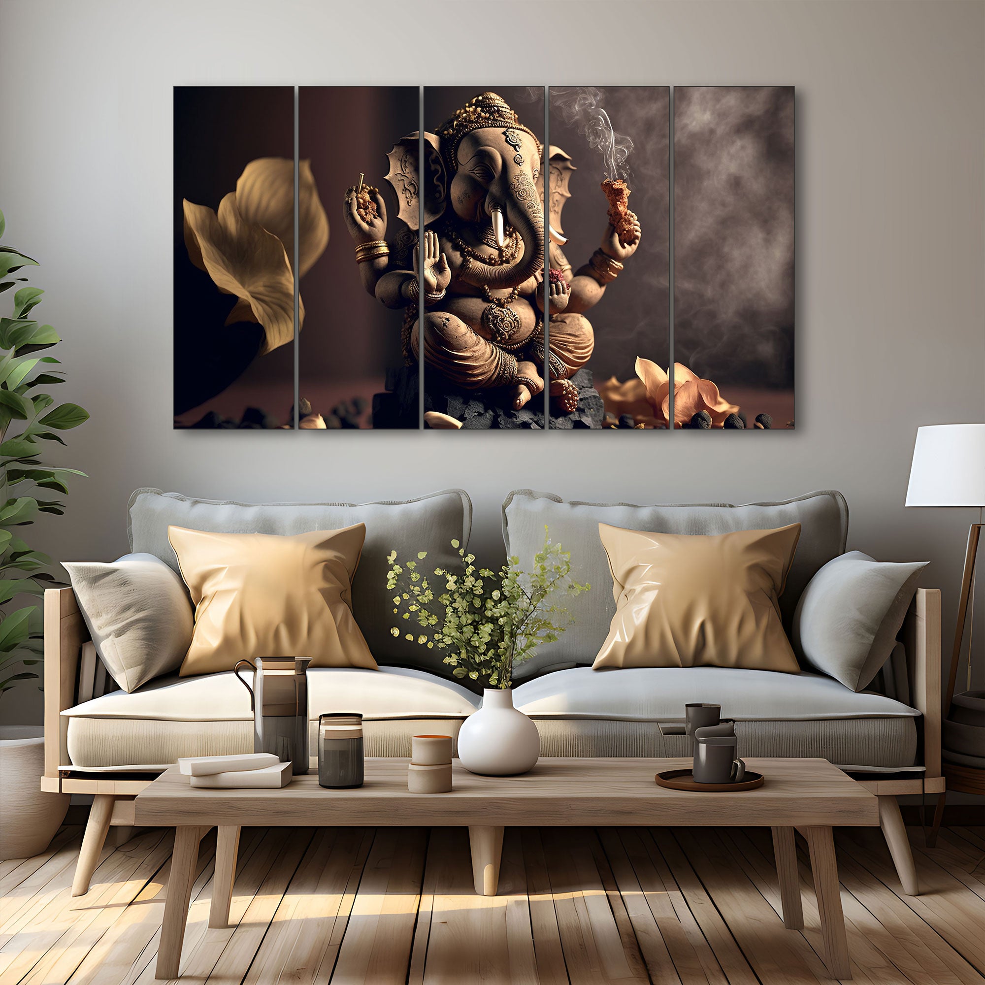 Lord Ganesha Painting with frame Big Size Wall Art for living room,Bedroom,Drawing room,Hotels