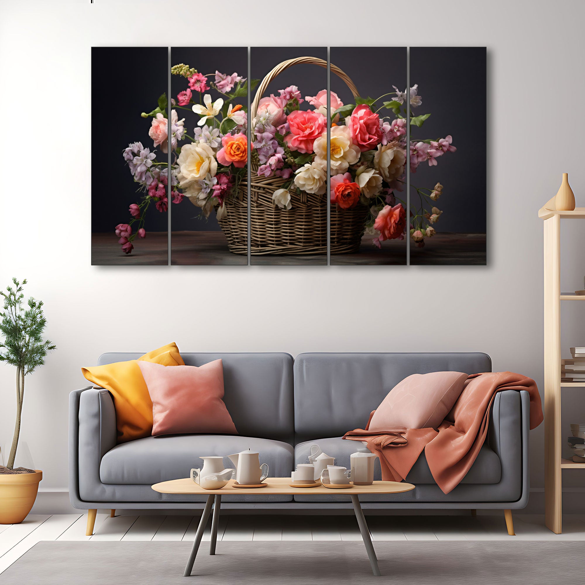 Flowers Painting with frame Big Size Wall Art for living room,Bedroom,Drawing room,Hotels 27x48"