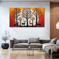 Warli Art Painting with frame Big Size Wall Art for living room,Bedroom,Drawing room,Hotels