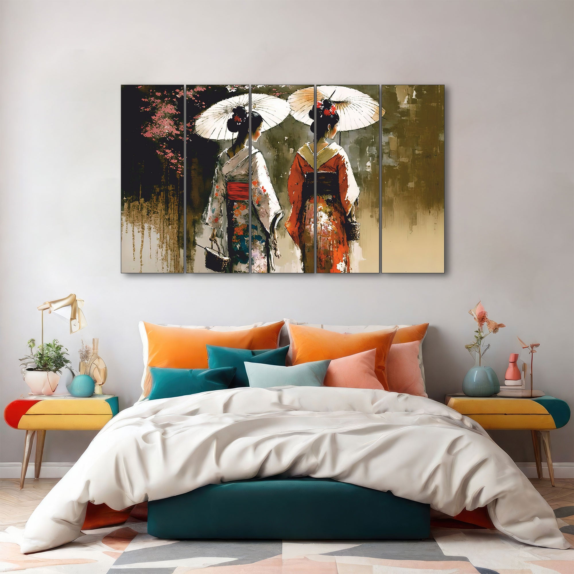 The Castle Decor Japanese art painting with frame Big Size 27x48 Wall art for living room,Bedroom,Drawing room,Hotels-Wooden Framed