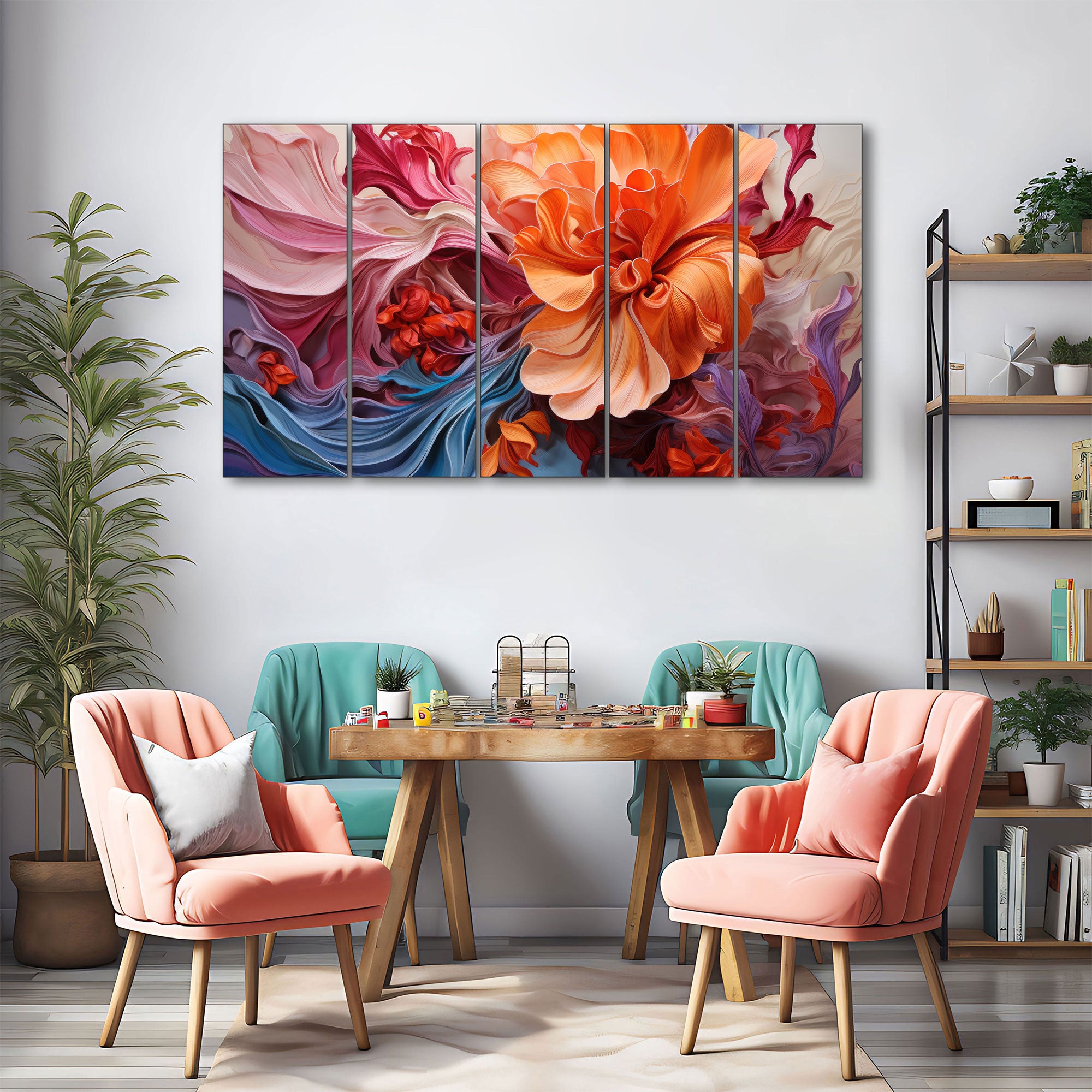 Abstract Painting with frame Big Size Wall Art for living room,Bedroom,Drawing room,Hotels 27x48"