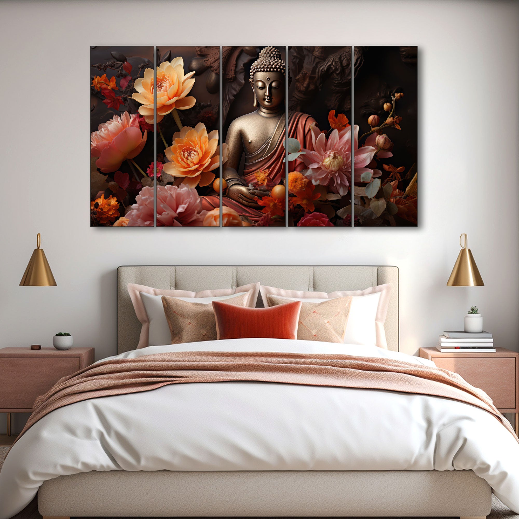 Lord Budha Painting with frame Big Size Wall Art for living room,Bedroom,Drawing room,Hotels