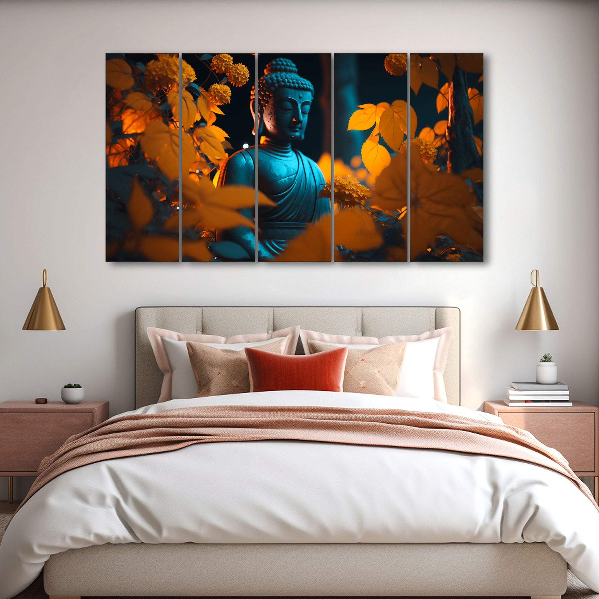 Lord Budha Painting with frame Big Size Wall Art for living room,Bedroom,Drawing room,Hotels