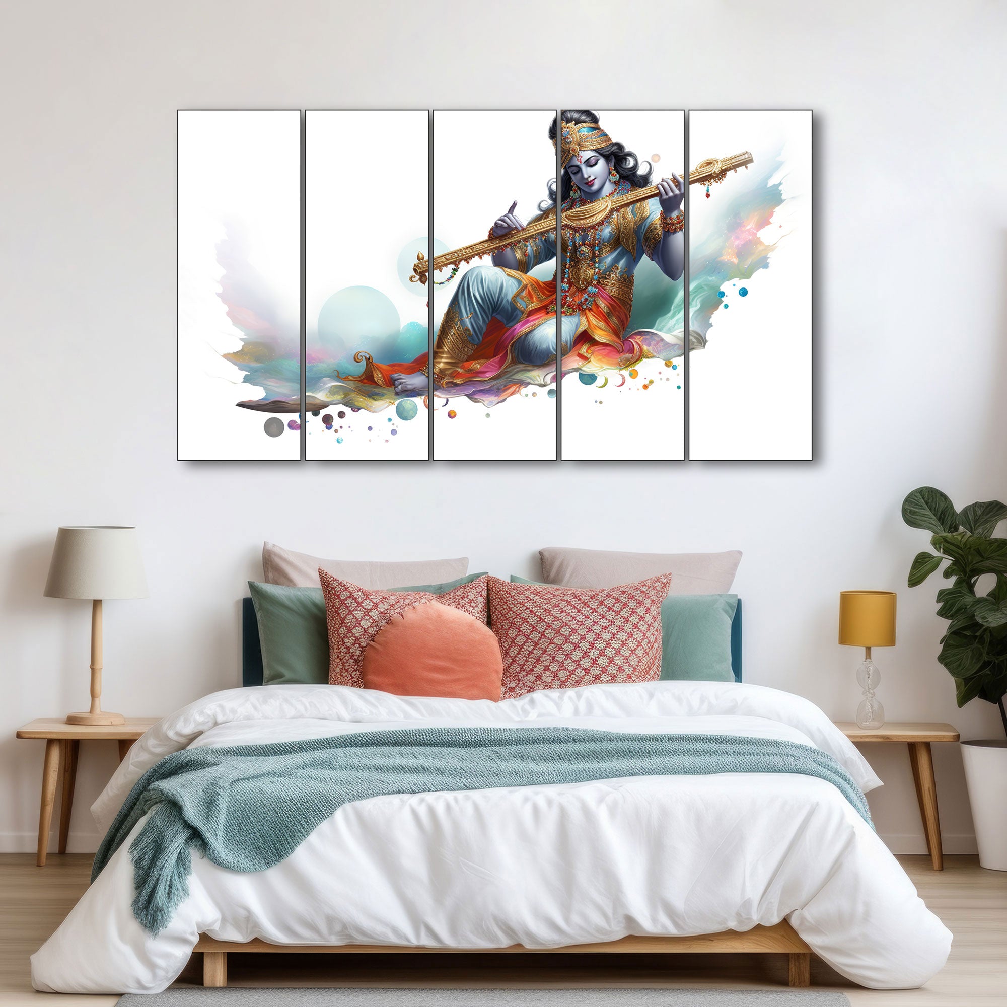 Krishna Ji Painting with frame Big Size Wall Art for living room,Bedroom,Drawing room,Hotels